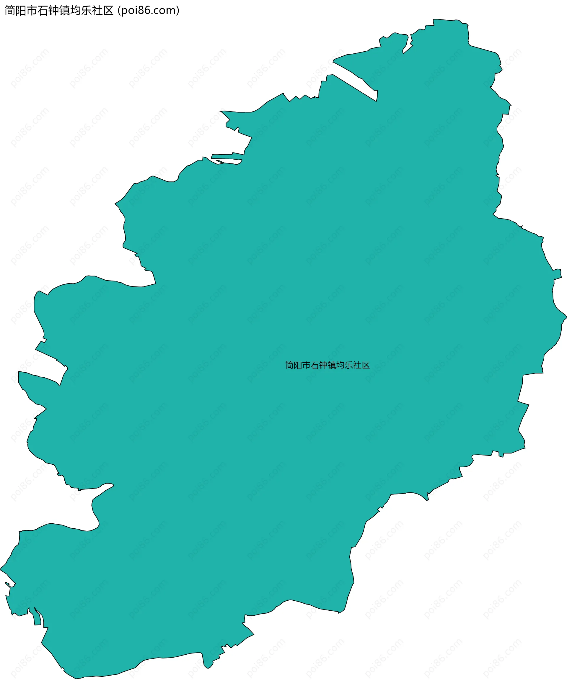 简阳市石钟镇均乐社区边界地图