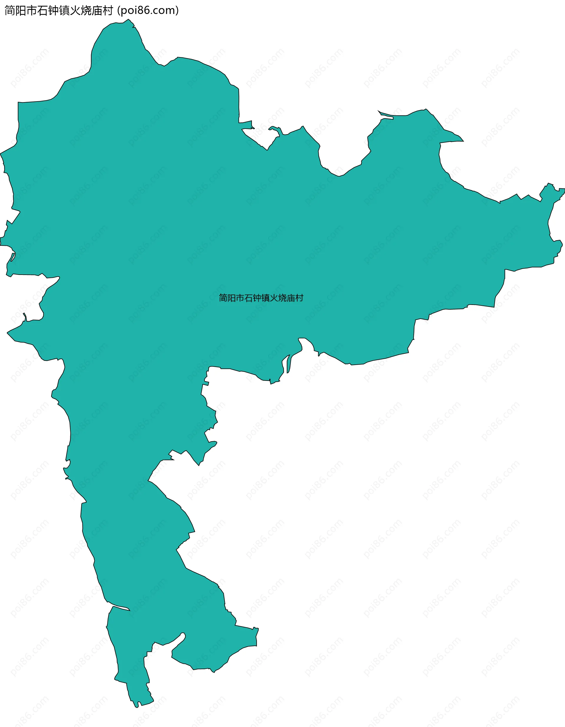 简阳市石钟镇火烧庙村边界地图