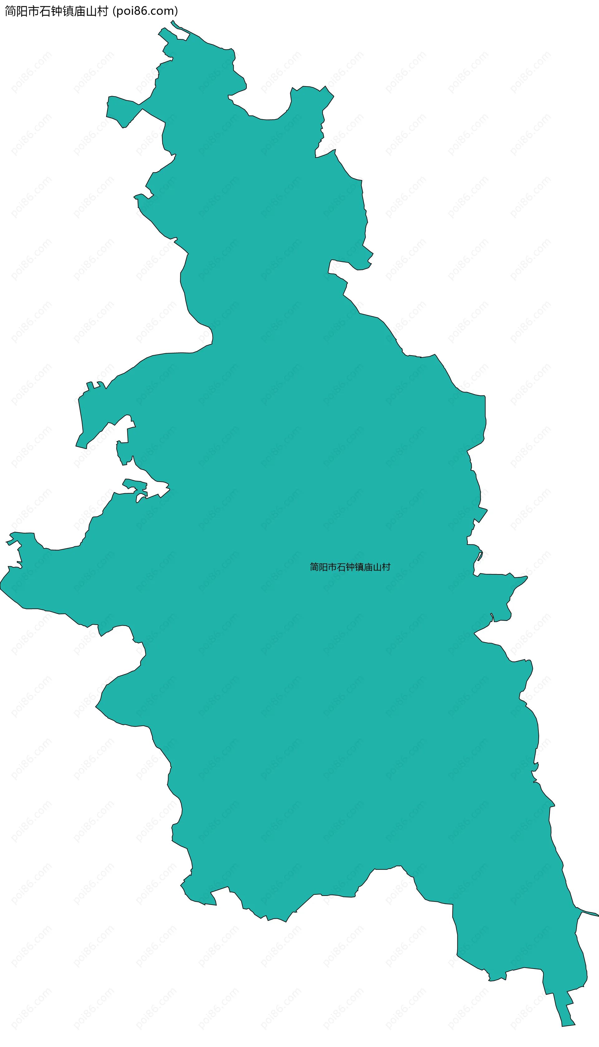 简阳市石钟镇庙山村边界地图