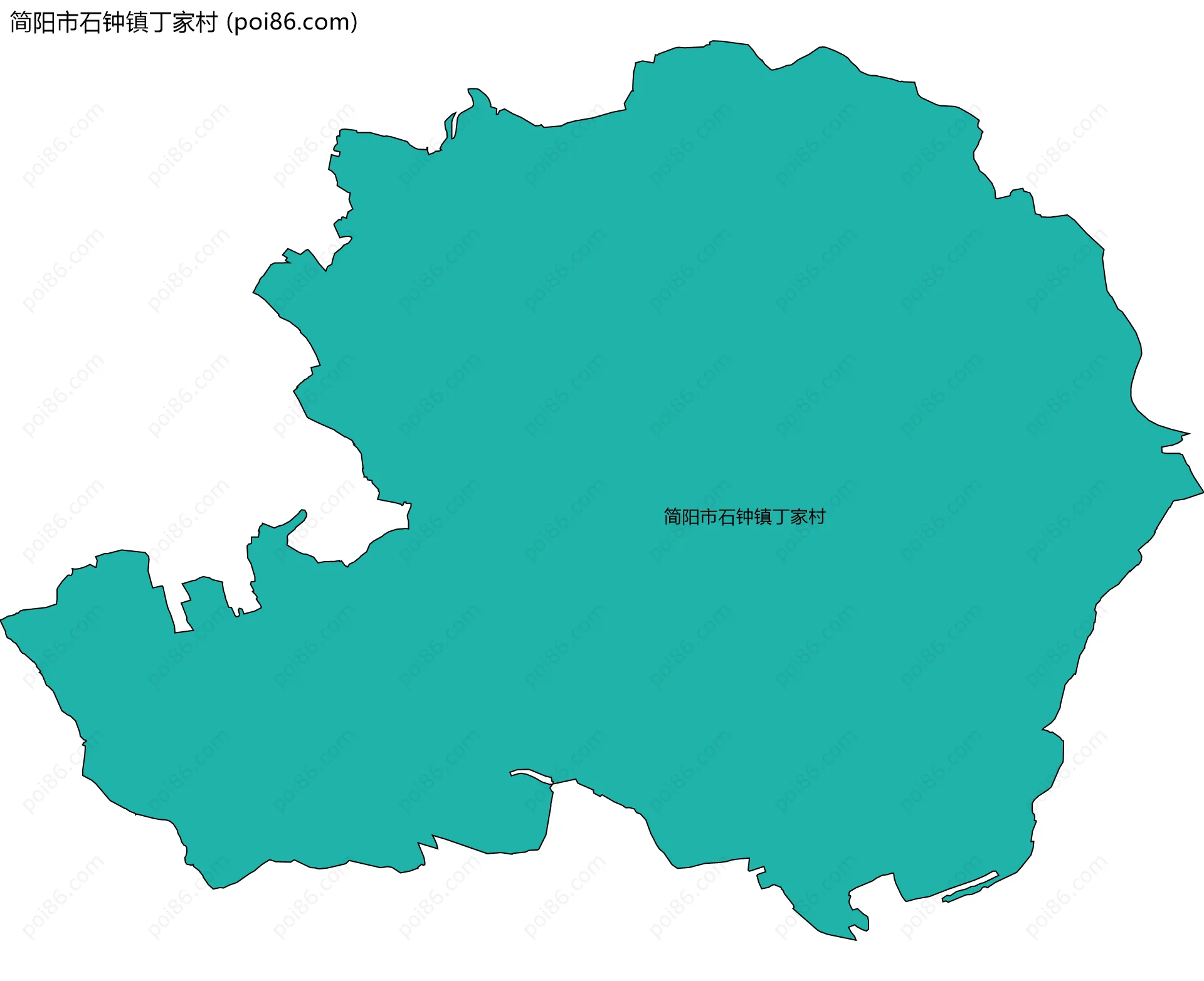 简阳市石钟镇丁家村边界地图
