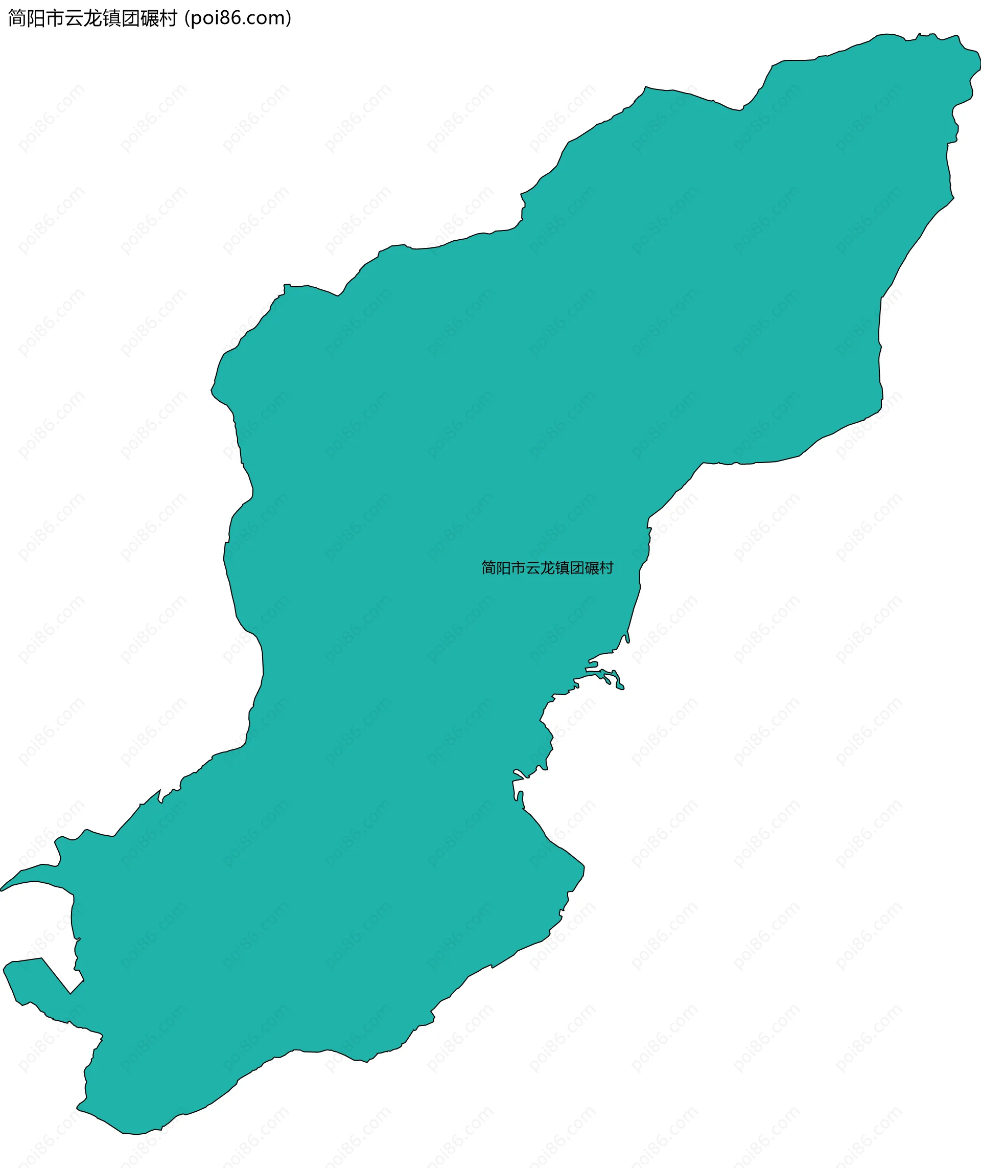 简阳市云龙镇团碾村边界地图