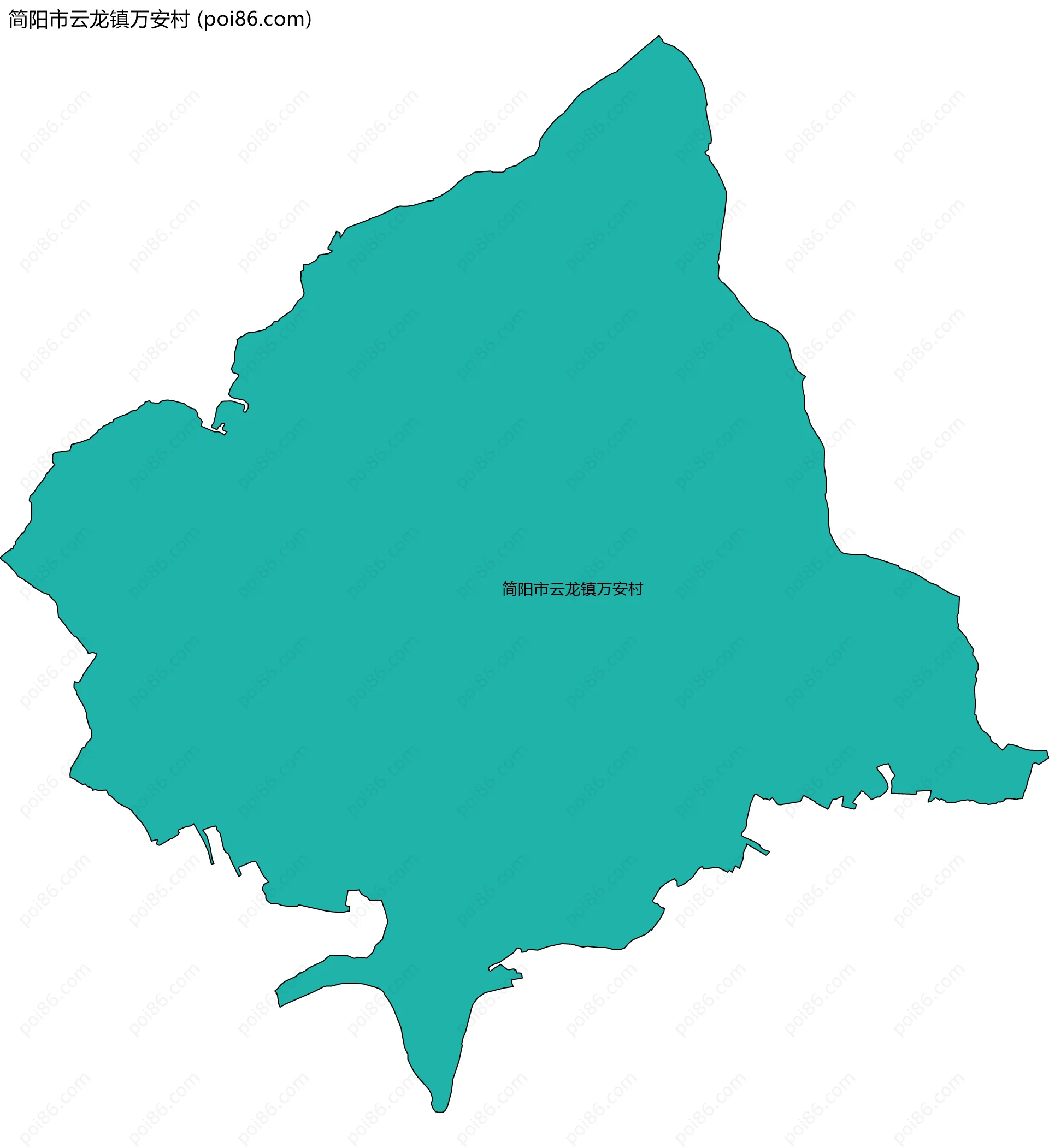 简阳市云龙镇万安村边界地图