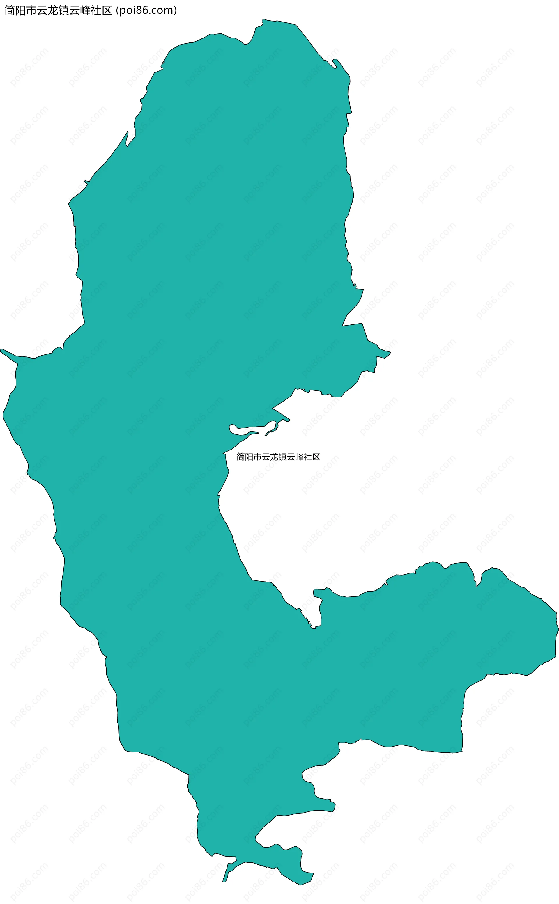 简阳市云龙镇云峰社区边界地图