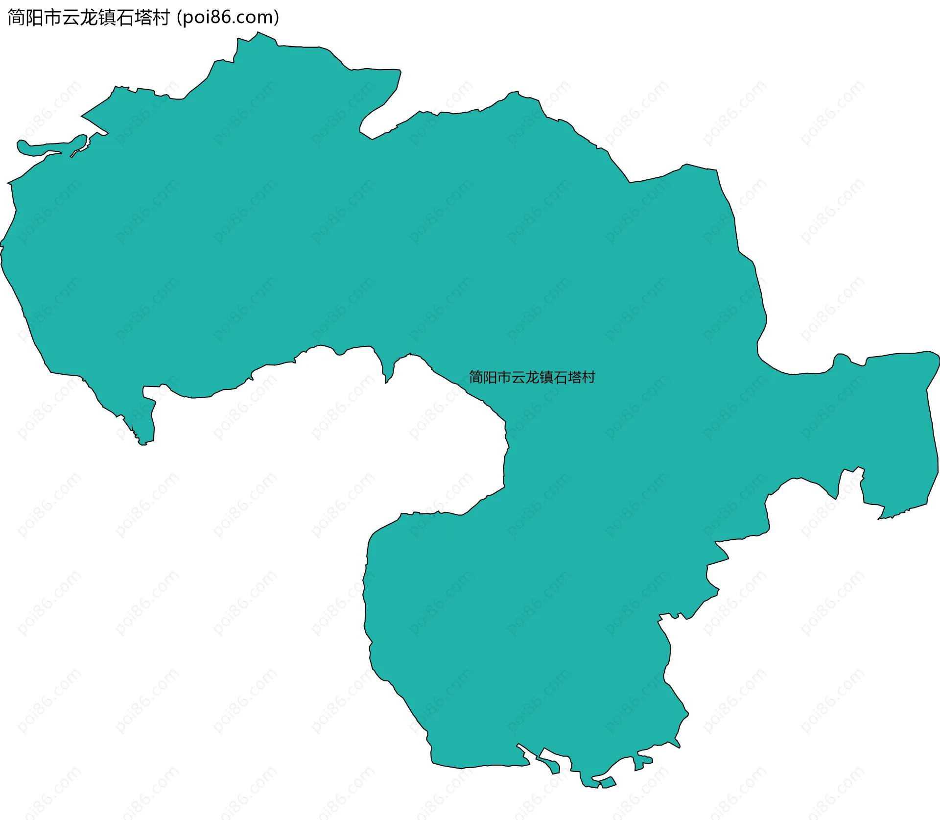 简阳市云龙镇石塔村边界地图