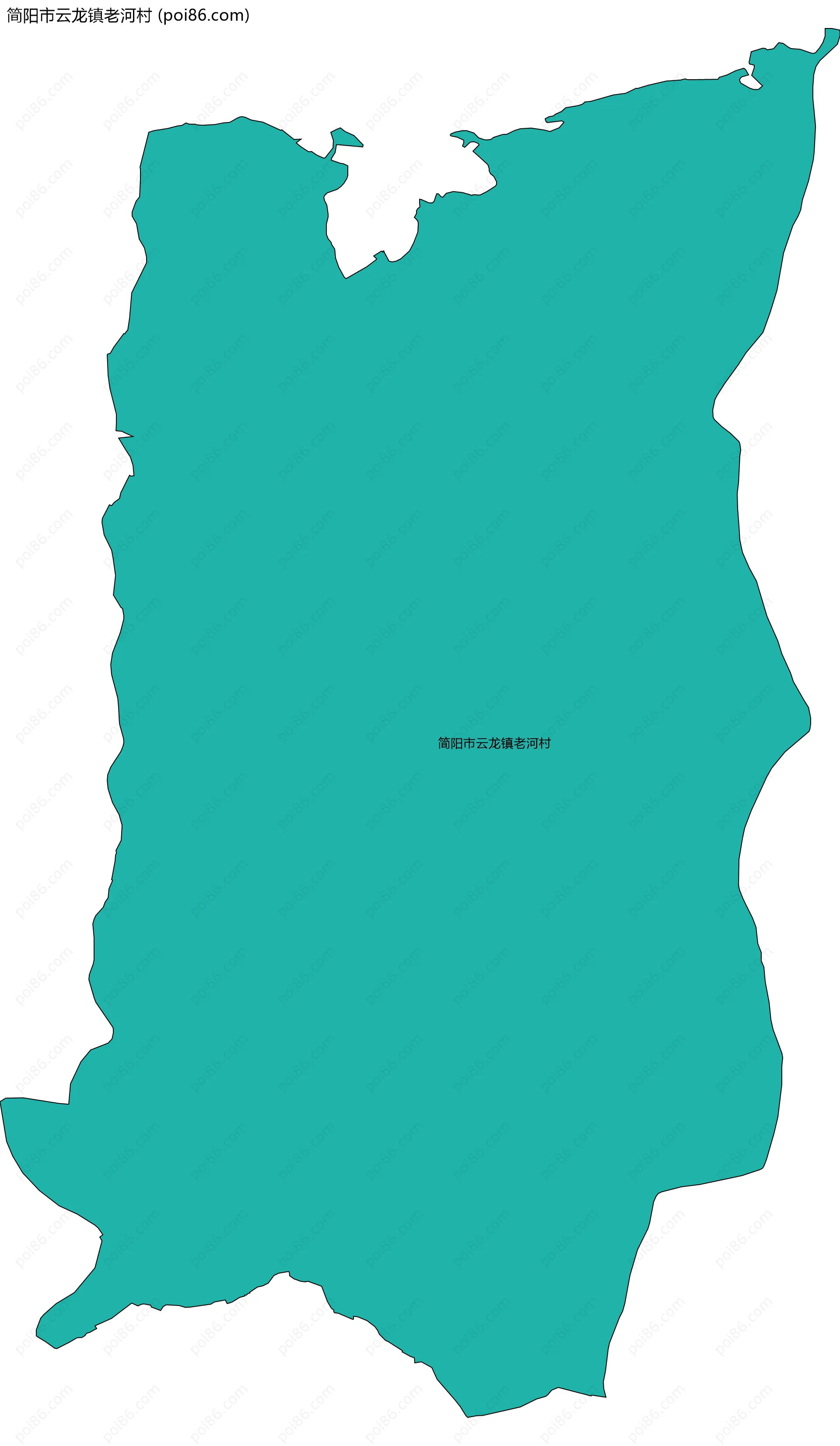 简阳市云龙镇老河村边界地图