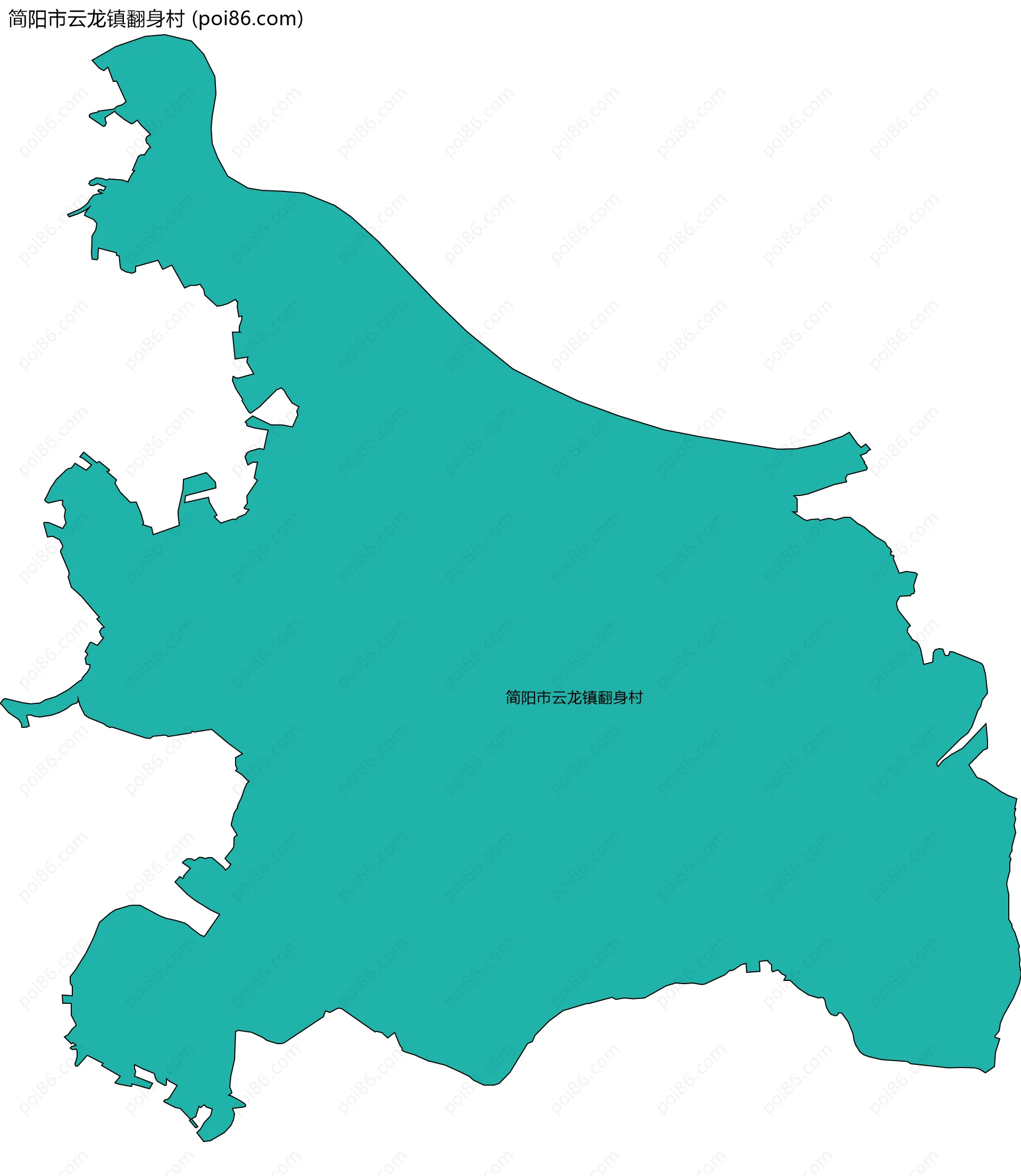简阳市云龙镇翻身村边界地图