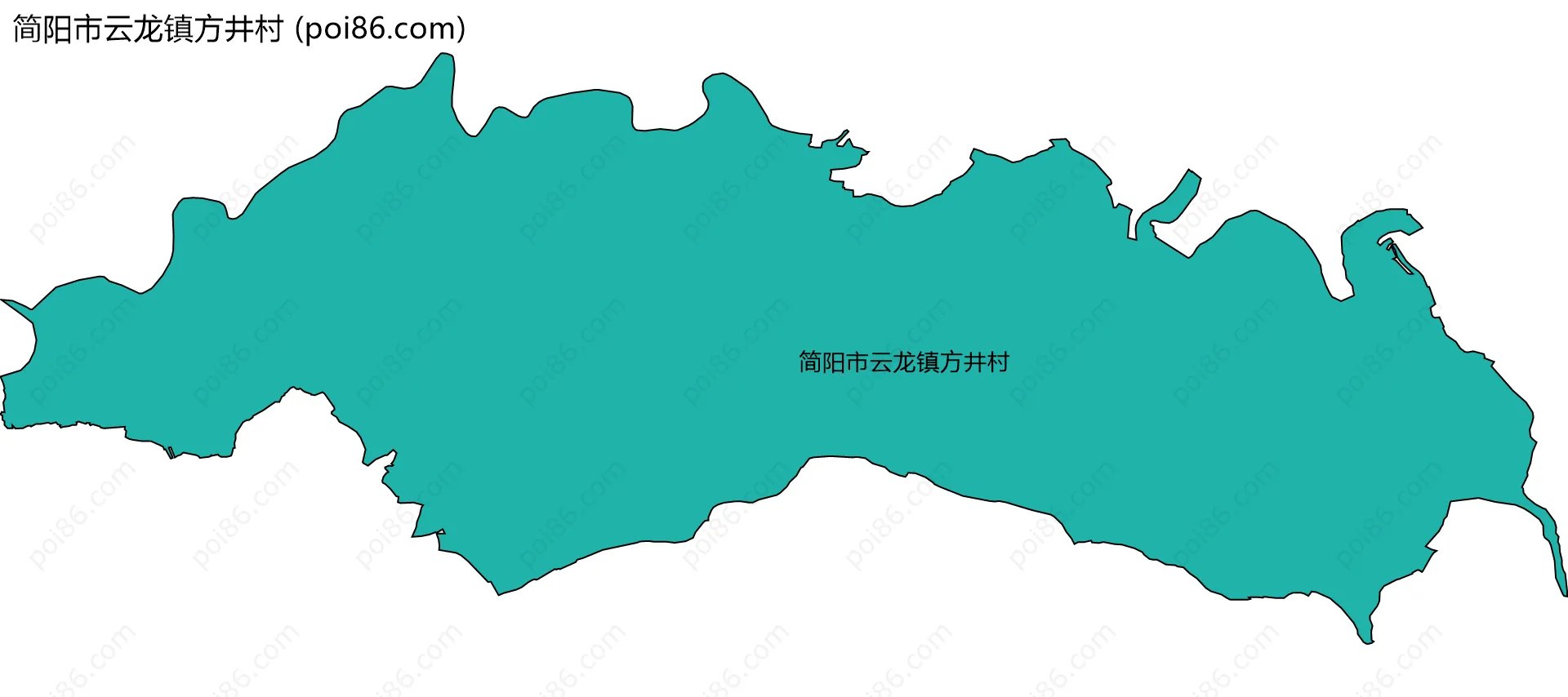 简阳市云龙镇方井村边界地图