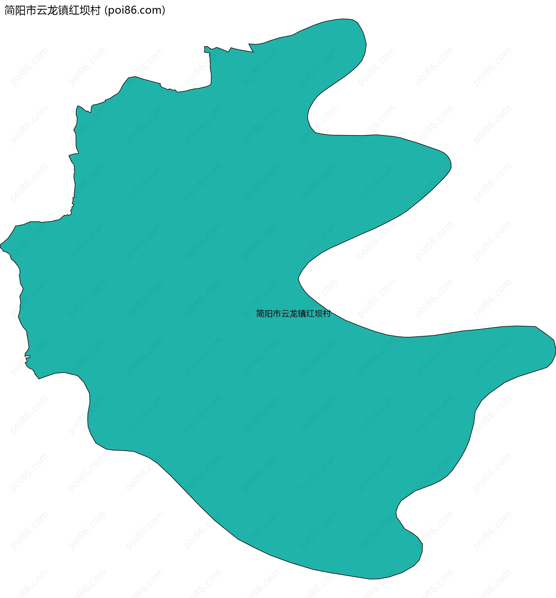 简阳市云龙镇红坝村边界地图