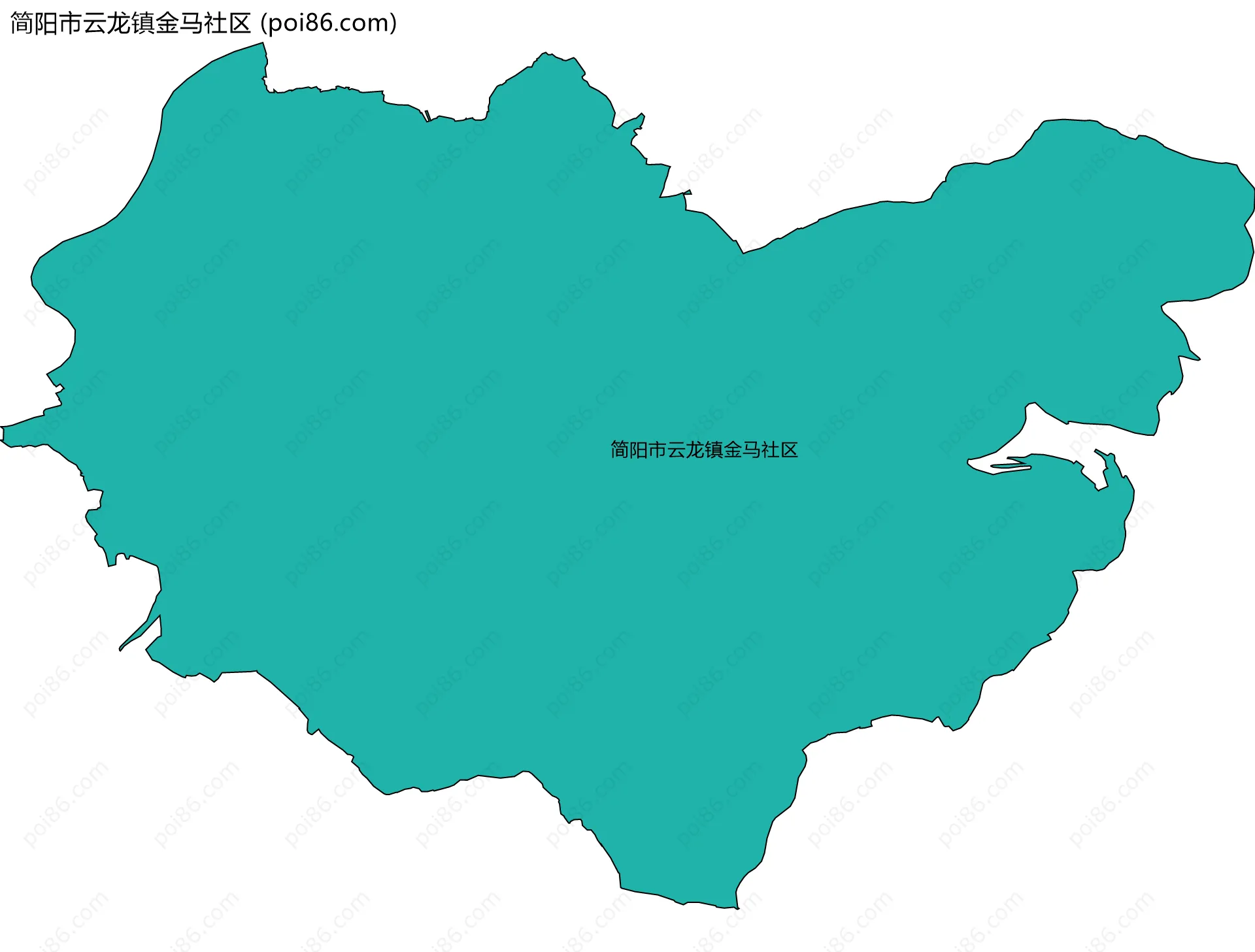 简阳市云龙镇金马社区边界地图