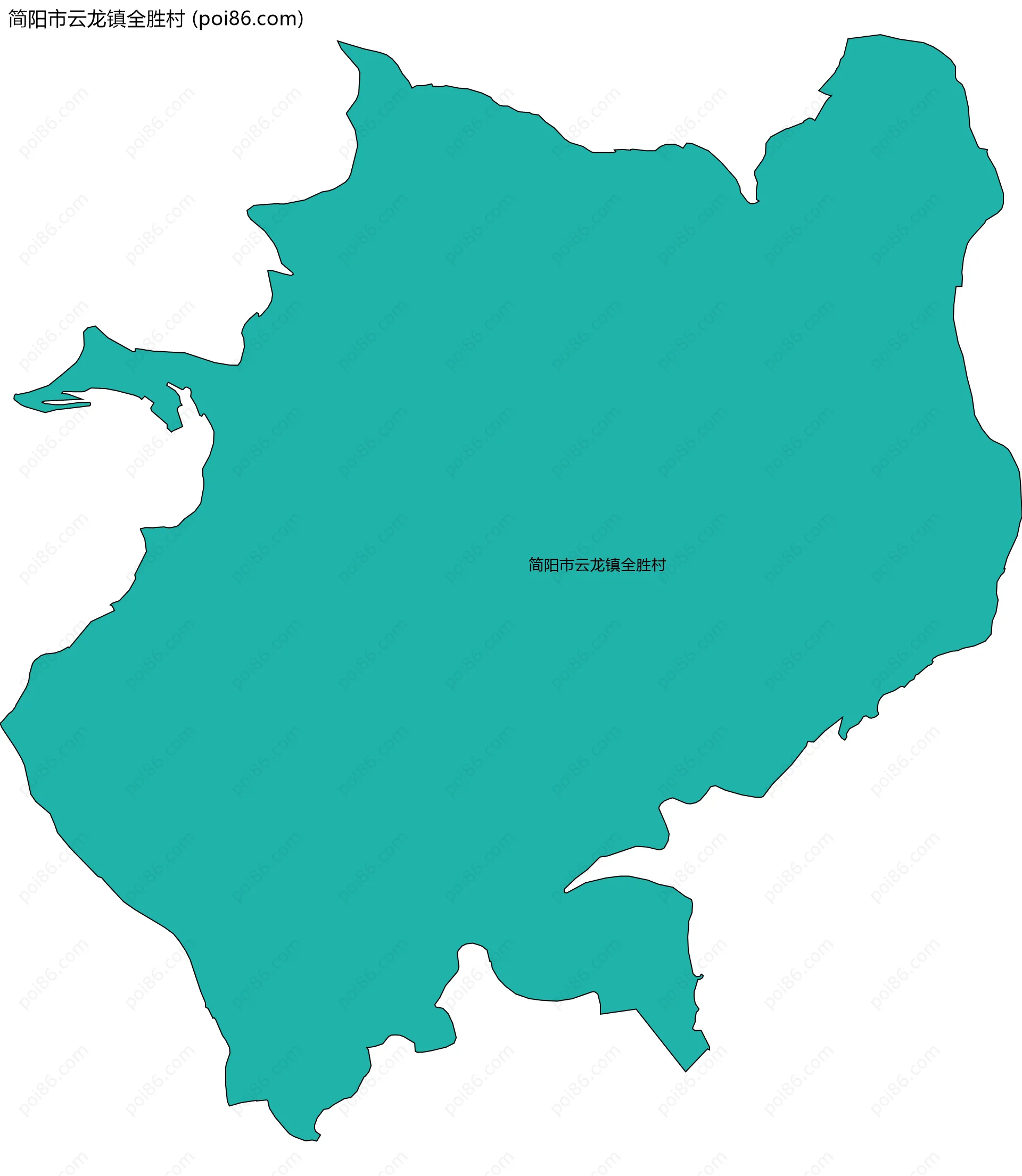 简阳市云龙镇全胜村边界地图