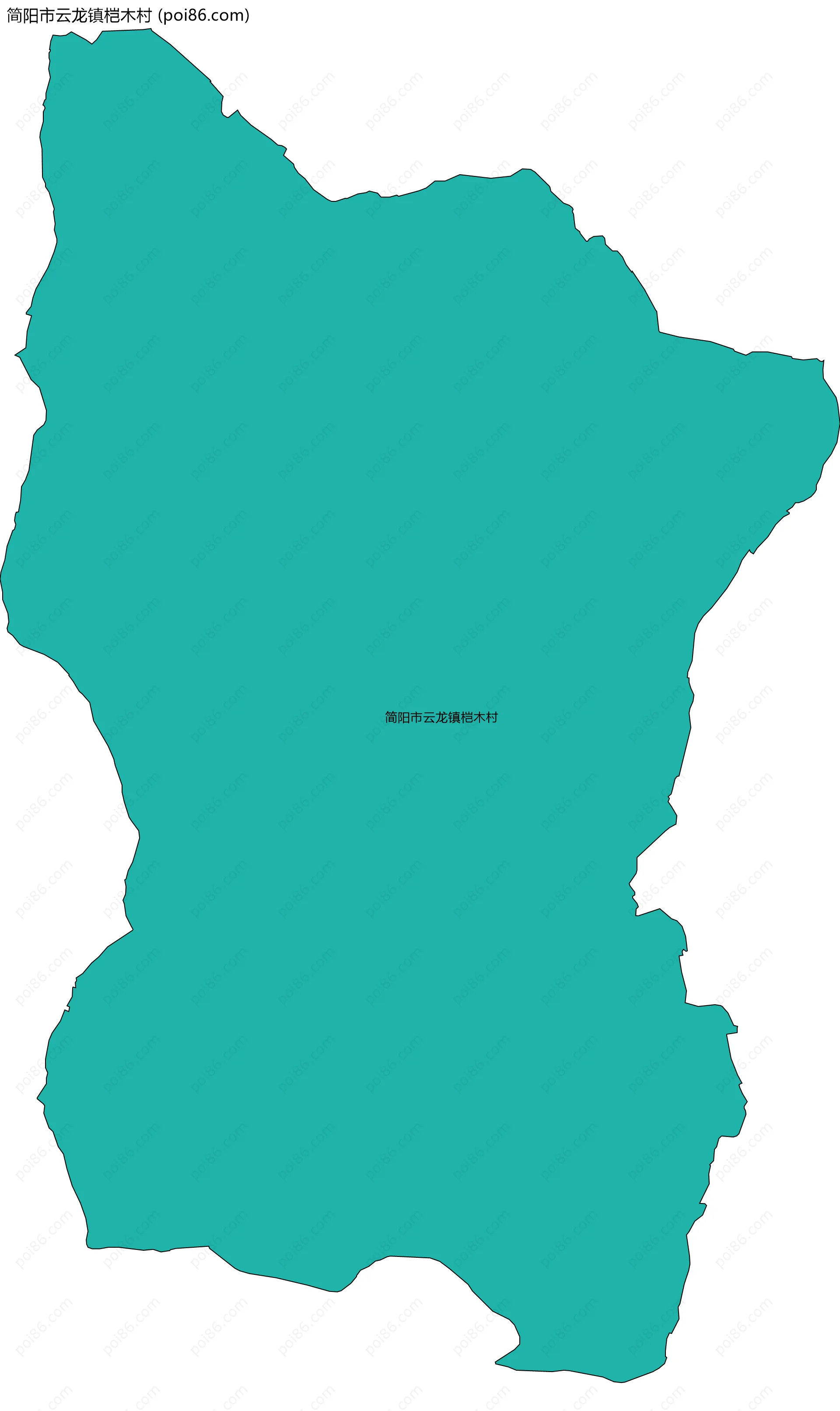 简阳市云龙镇桤木村边界地图