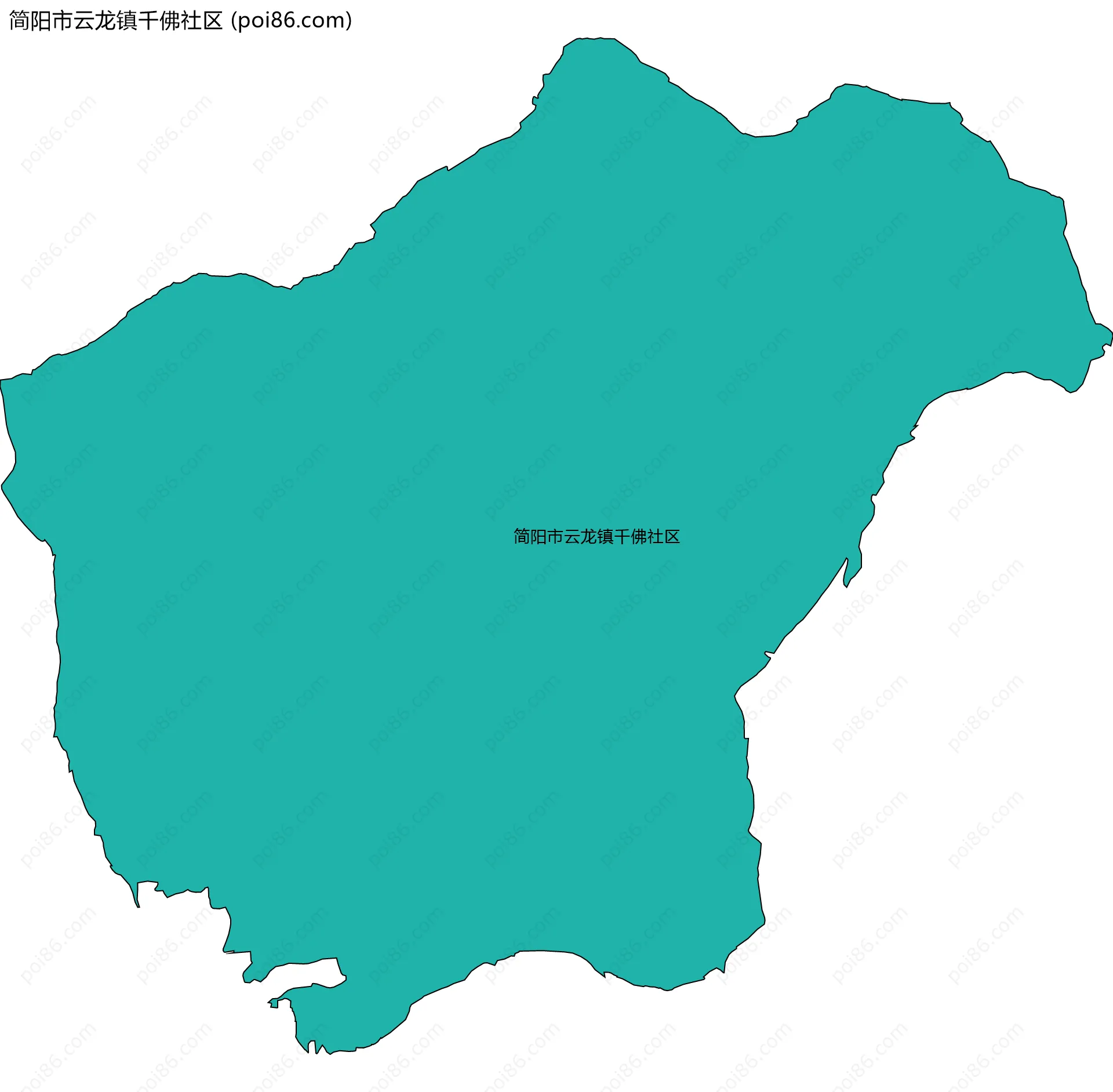 简阳市云龙镇千佛社区边界地图