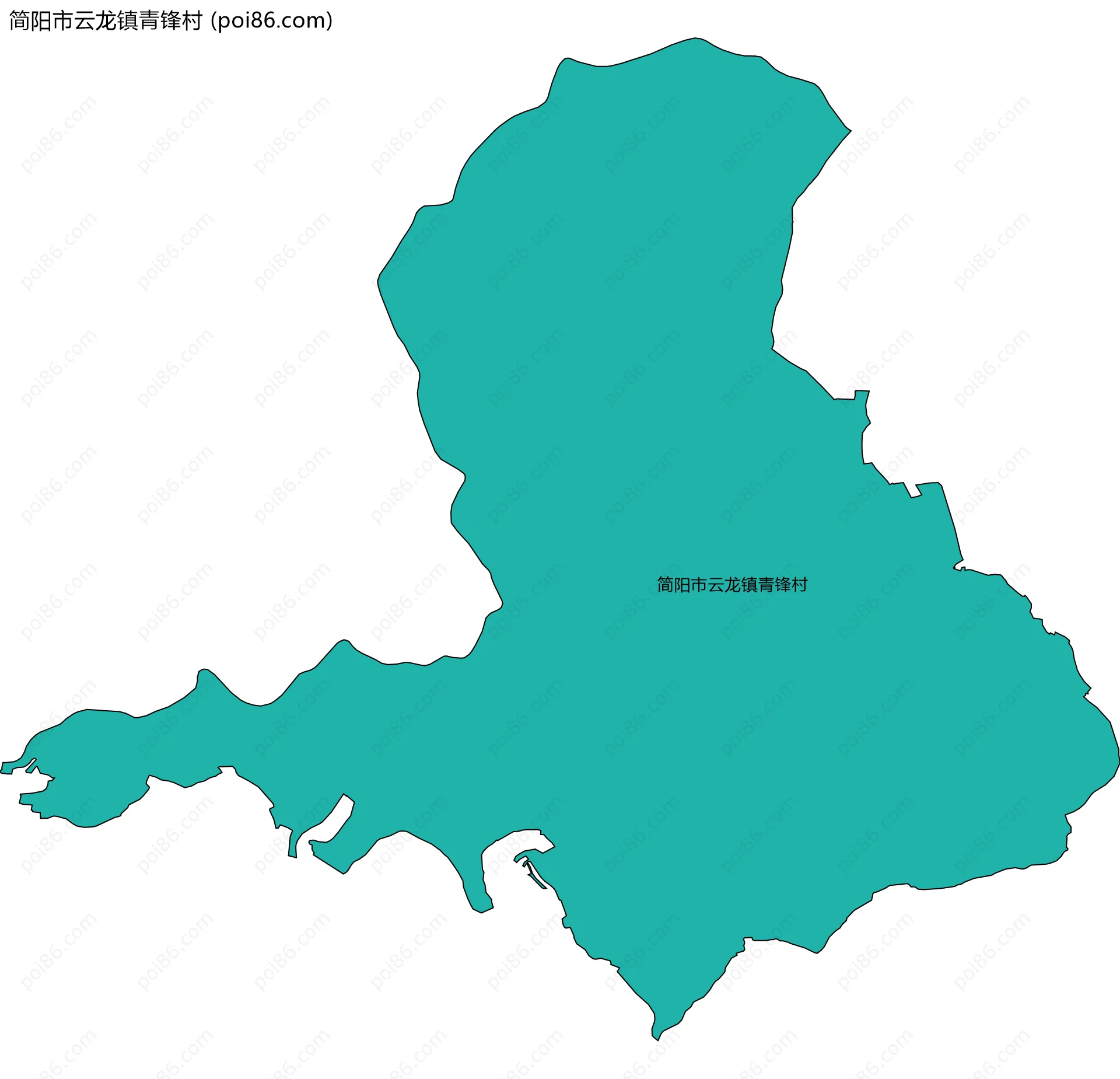 简阳市云龙镇青锋村边界地图