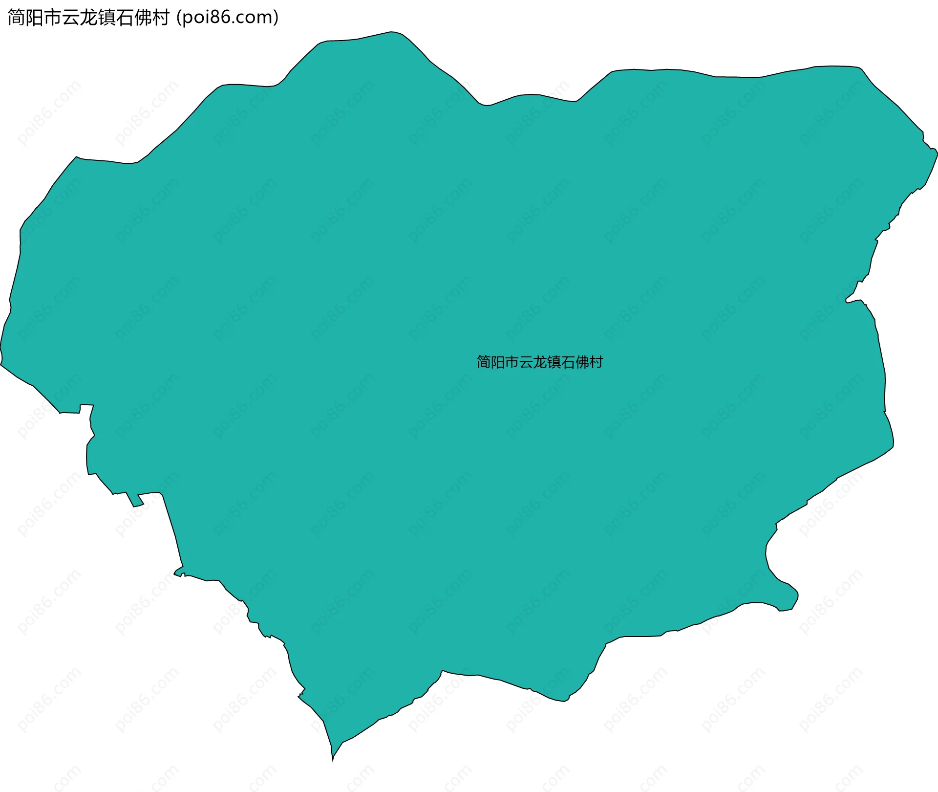 简阳市云龙镇石佛村边界地图