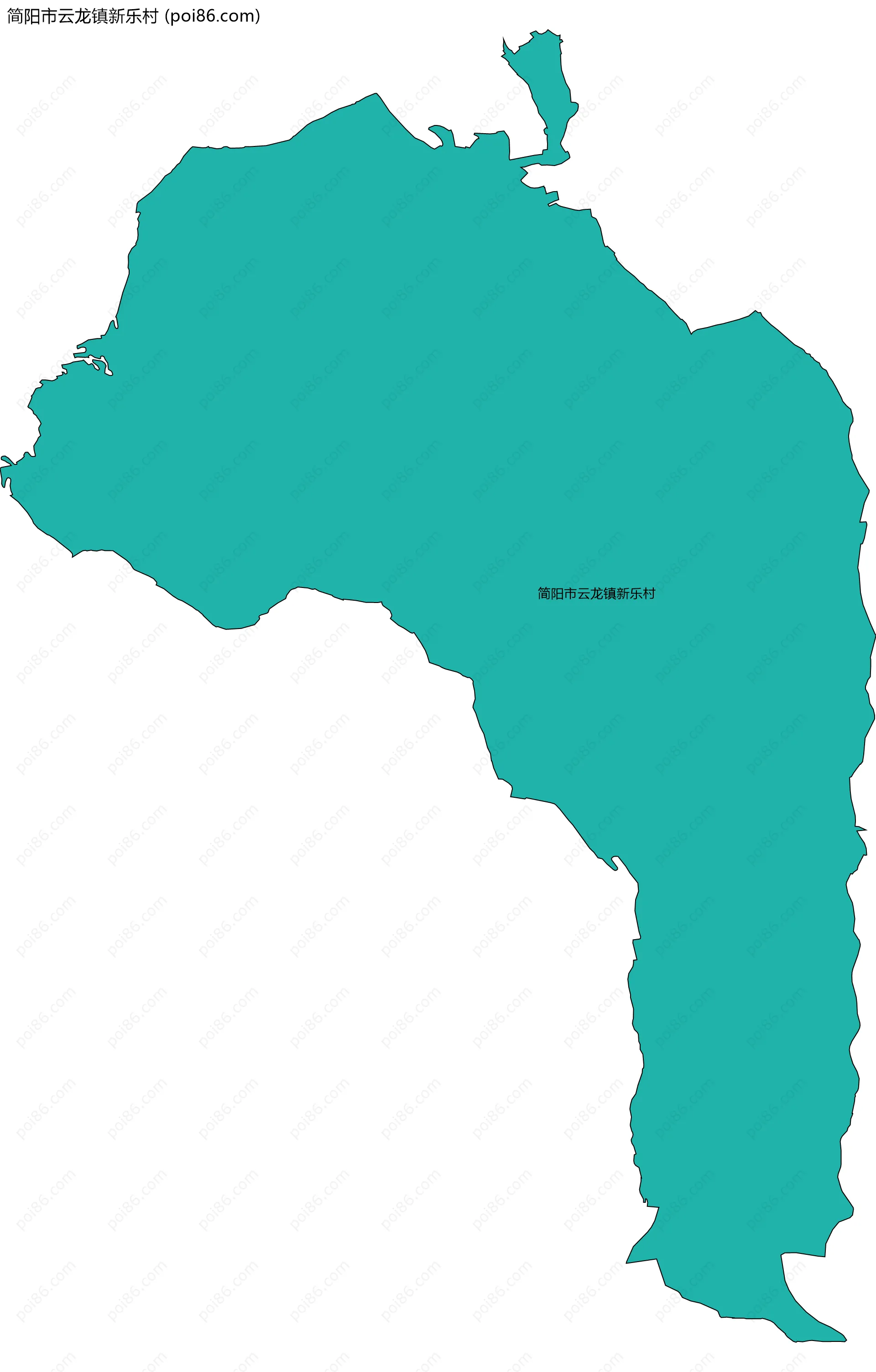 简阳市云龙镇新乐村边界地图