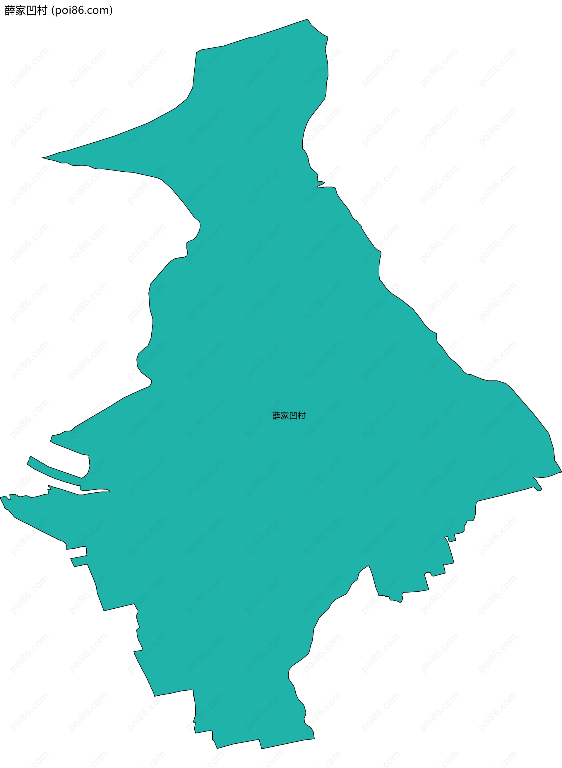 薛家凹村边界地图