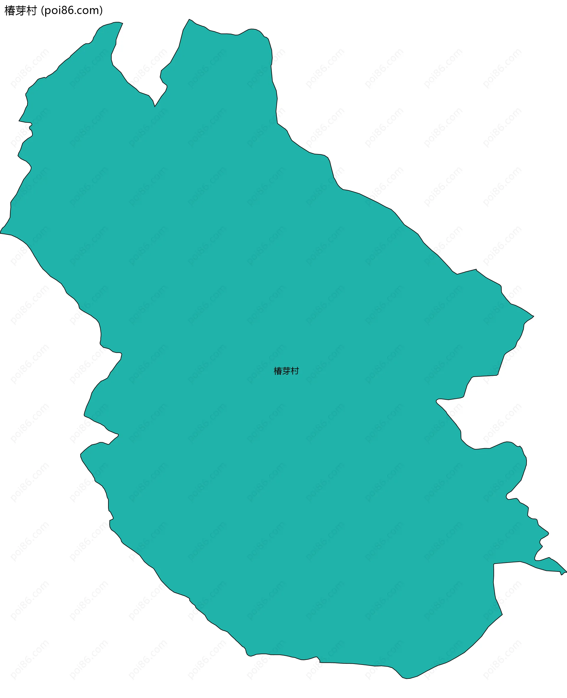 椿芽村边界地图