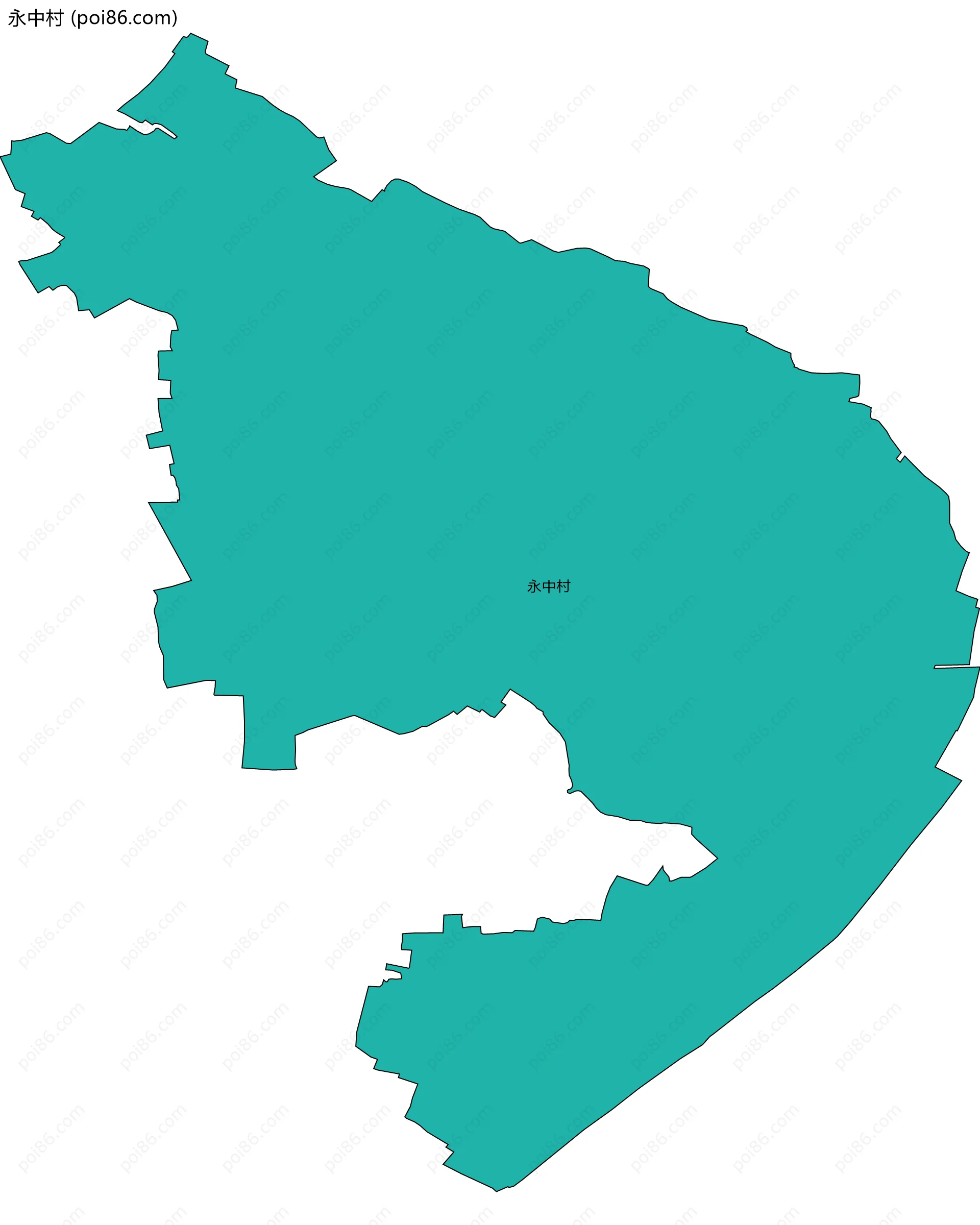 永中村边界地图