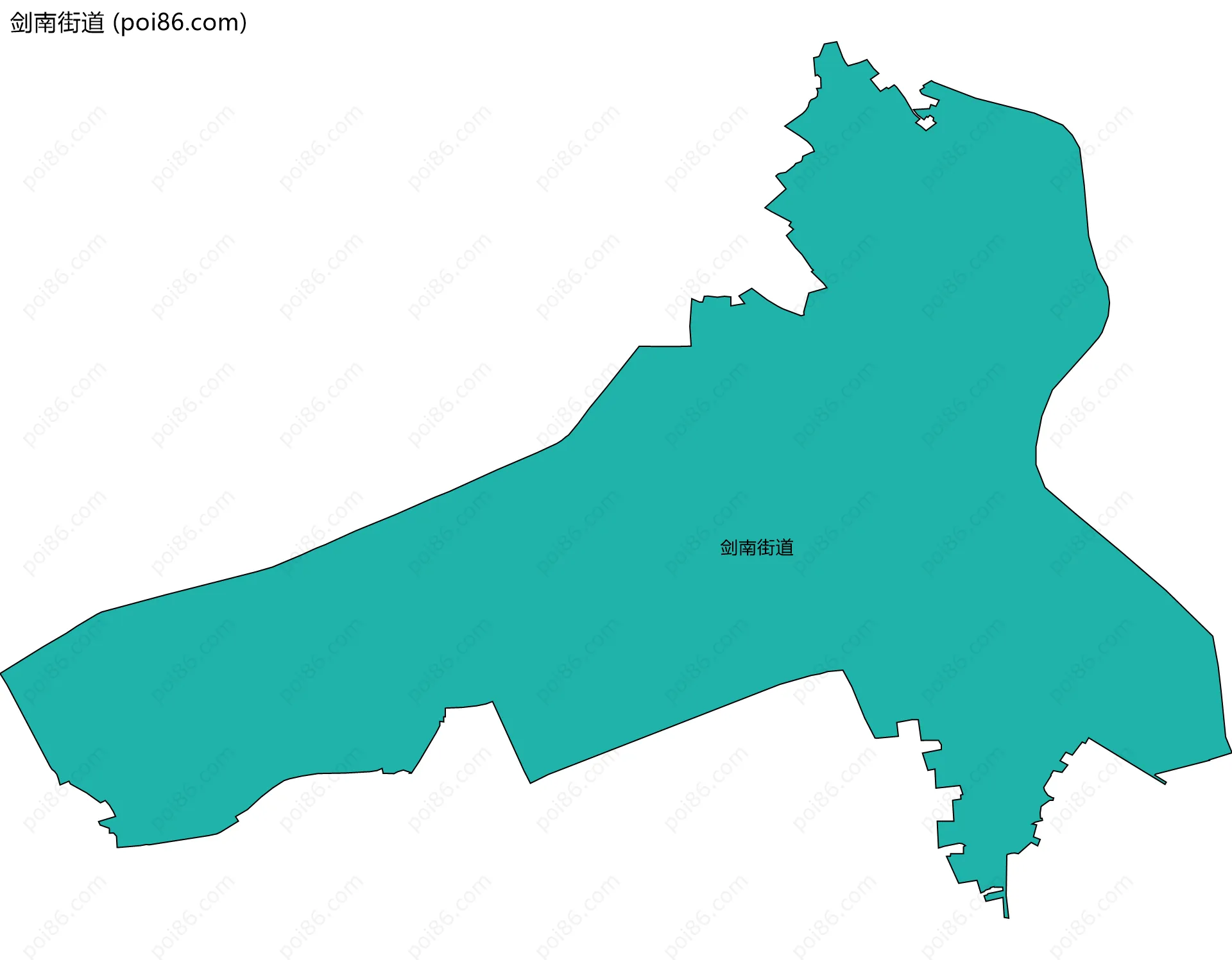 剑南街道边界地图