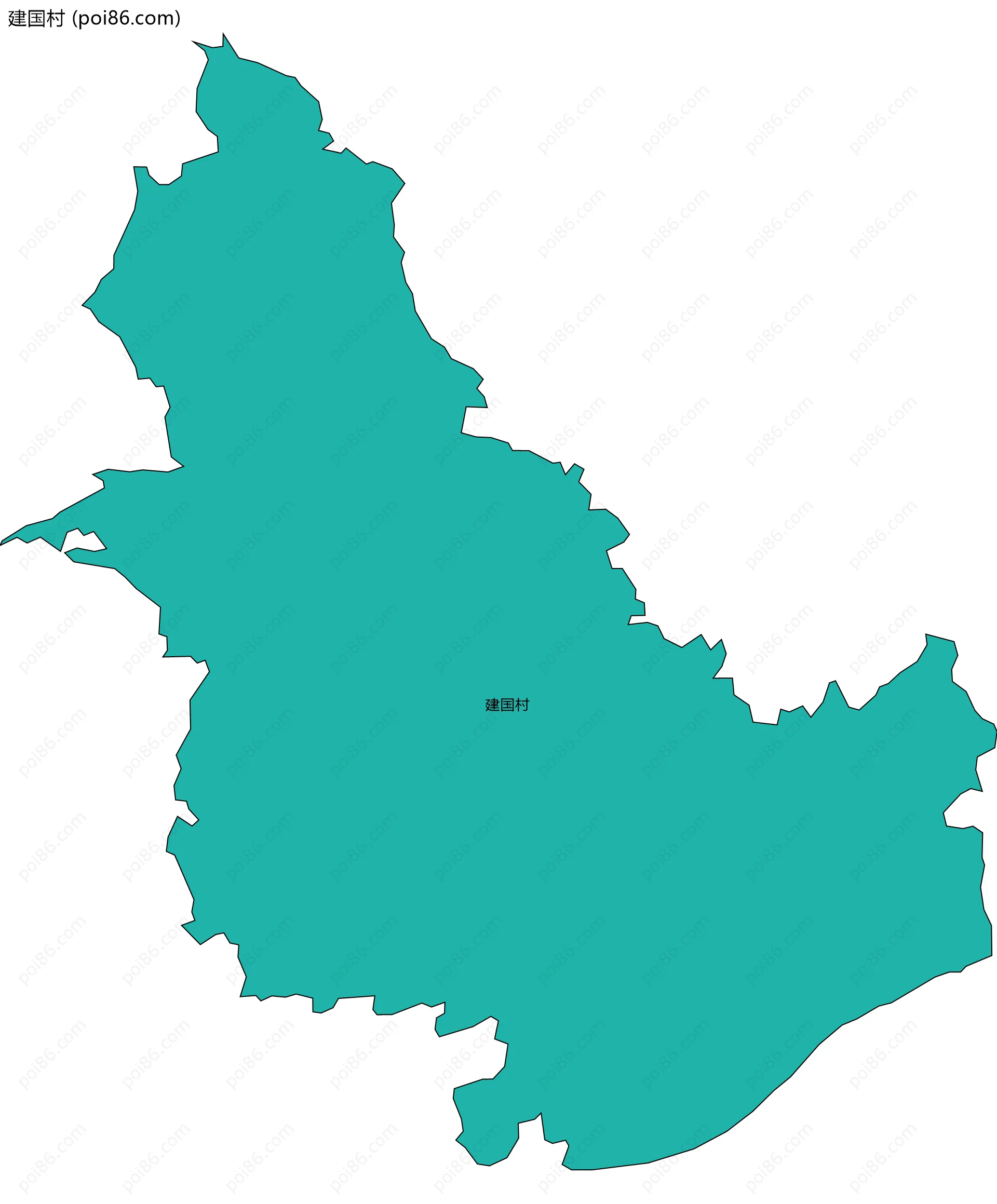 建国村边界地图