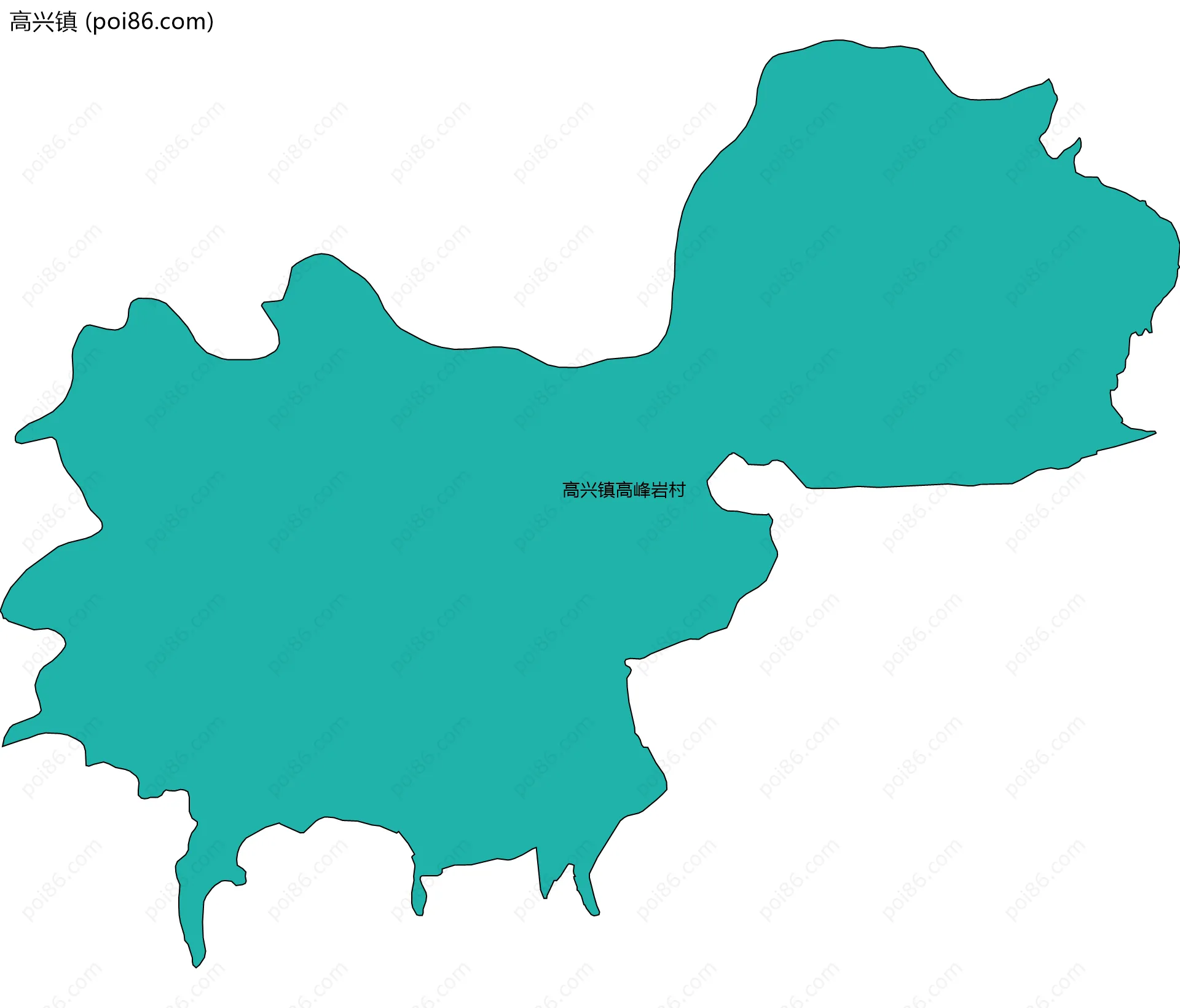 高兴镇边界地图(五级行政区划)