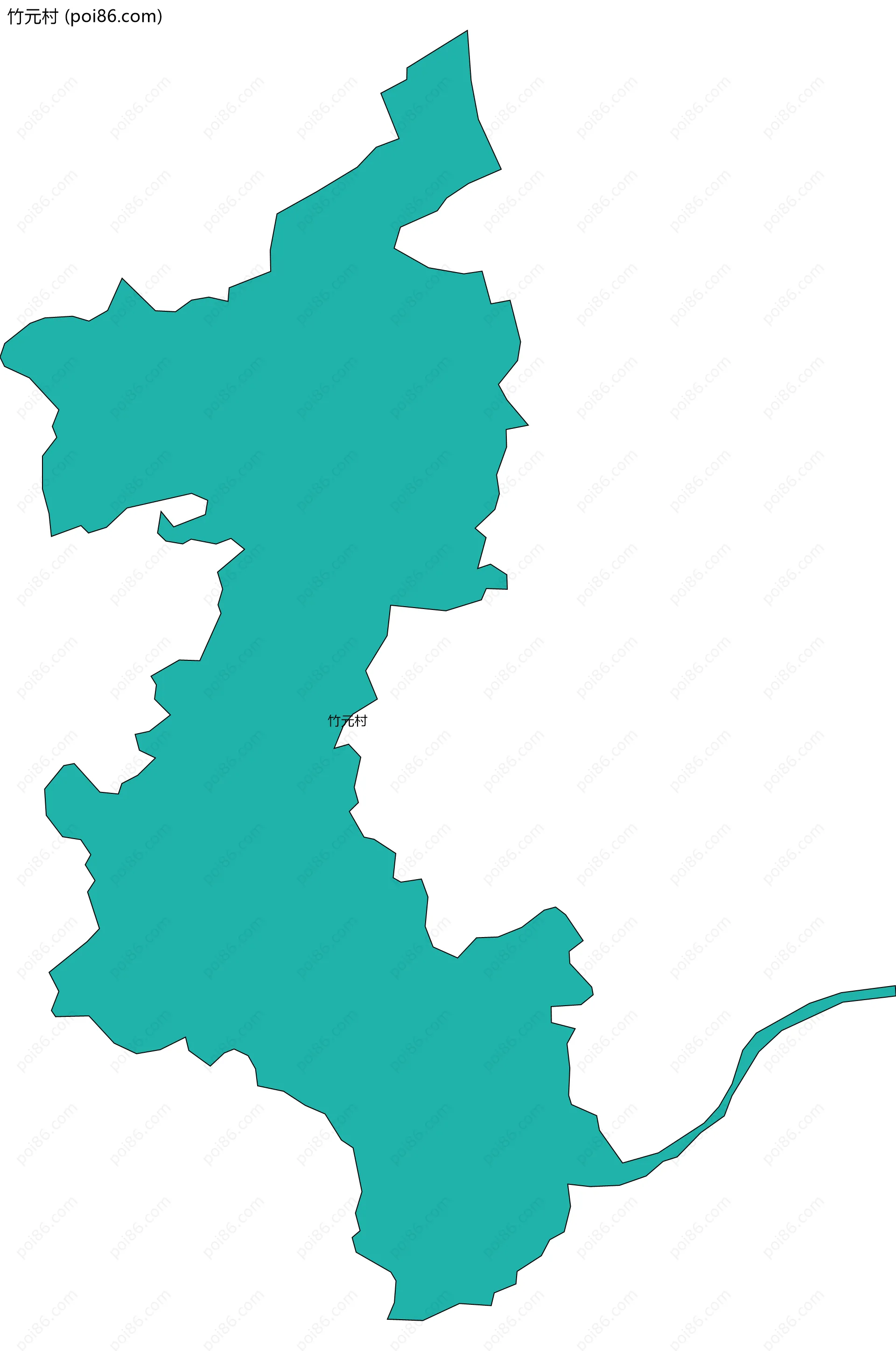 竹元村边界地图