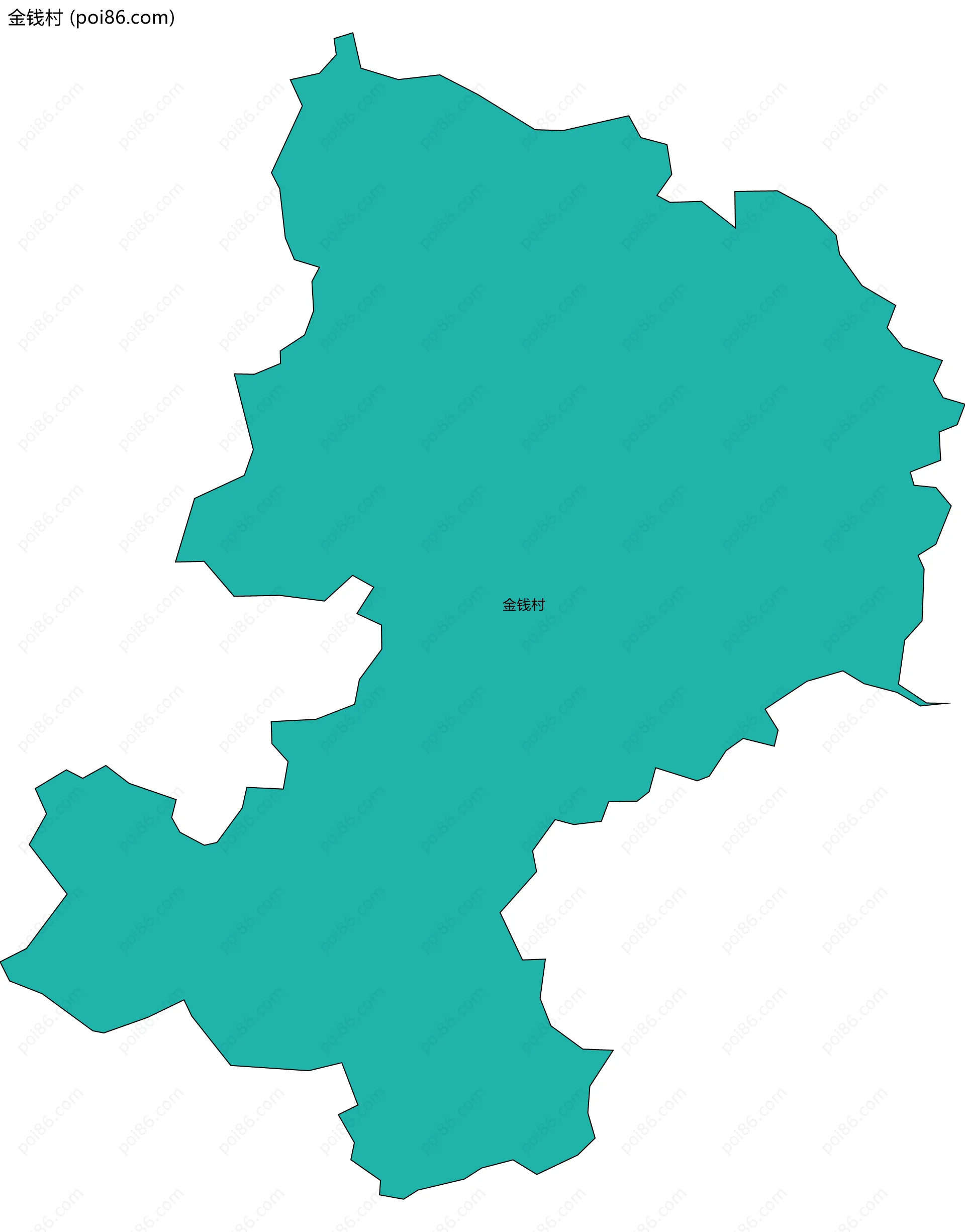 金钱村边界地图