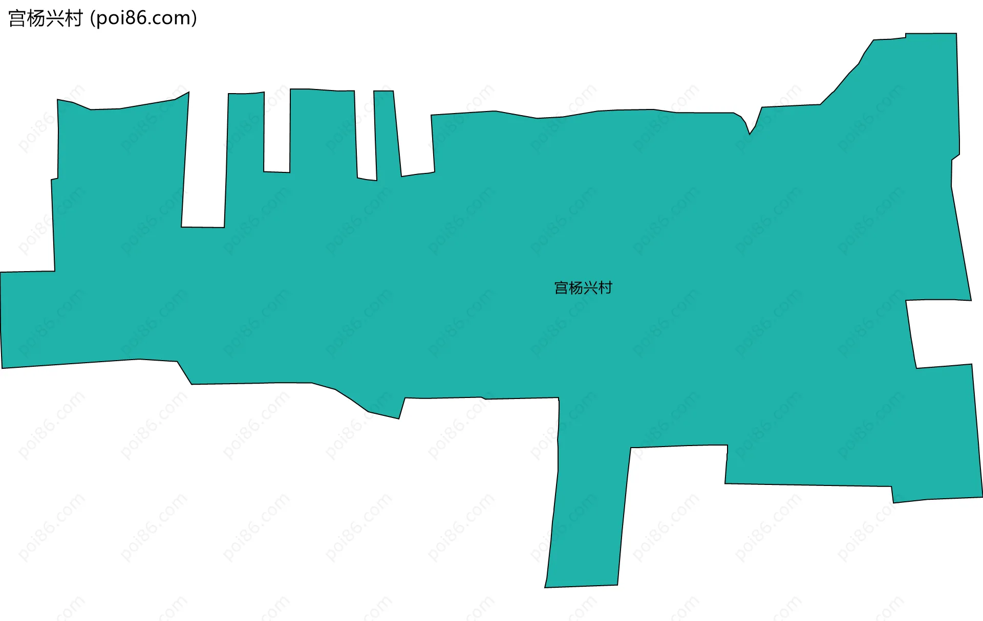 宫杨兴村边界地图