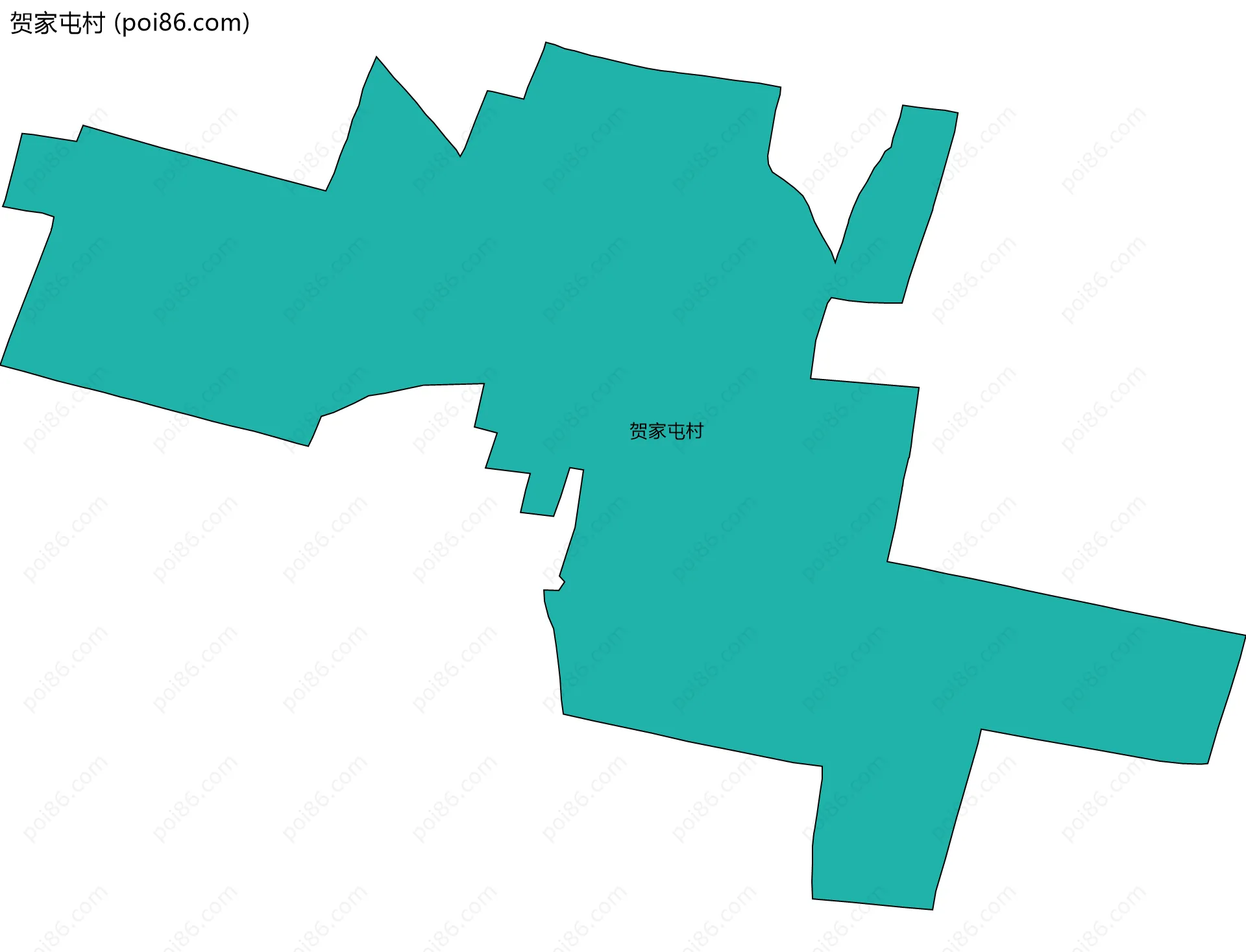 贺家屯村边界地图