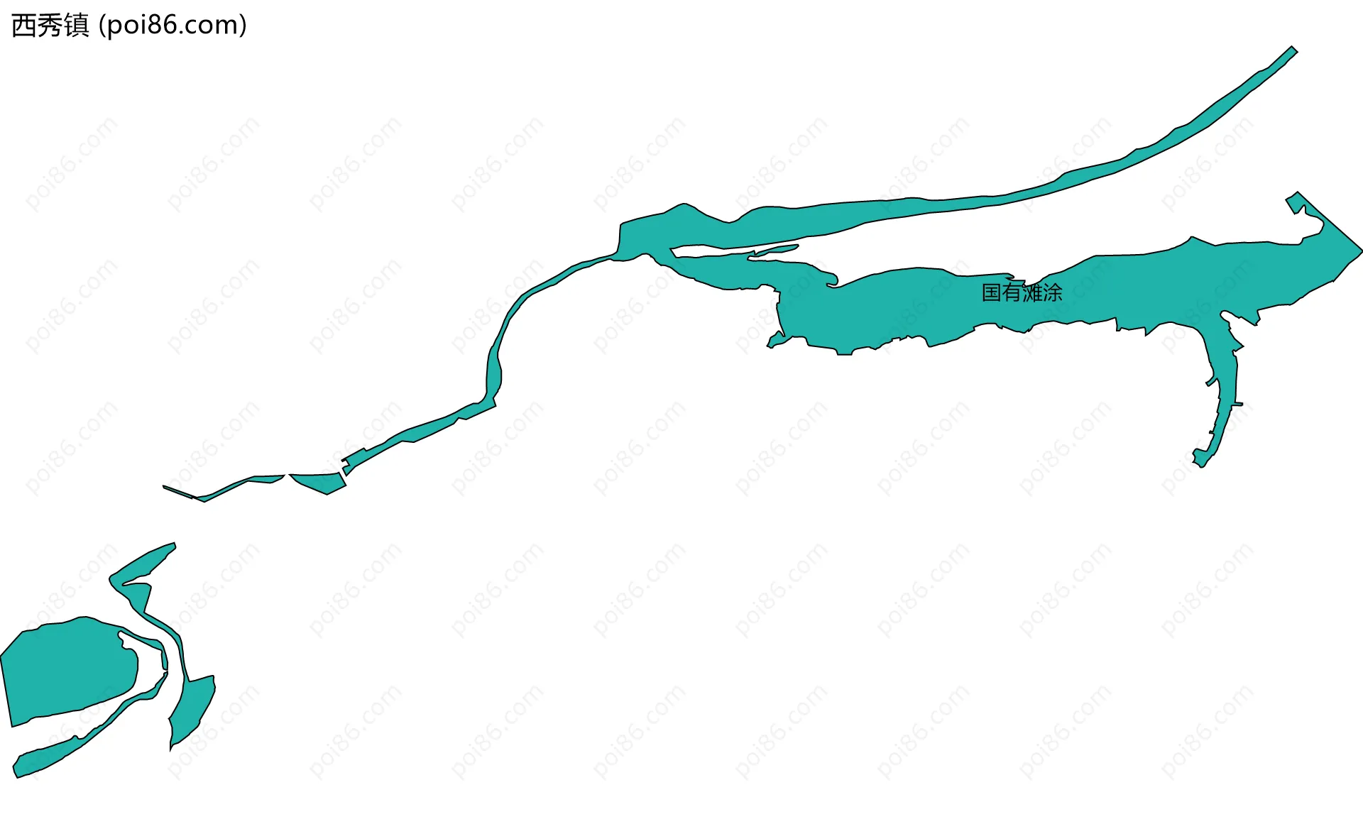 西秀镇边界地图(五级行政区划)