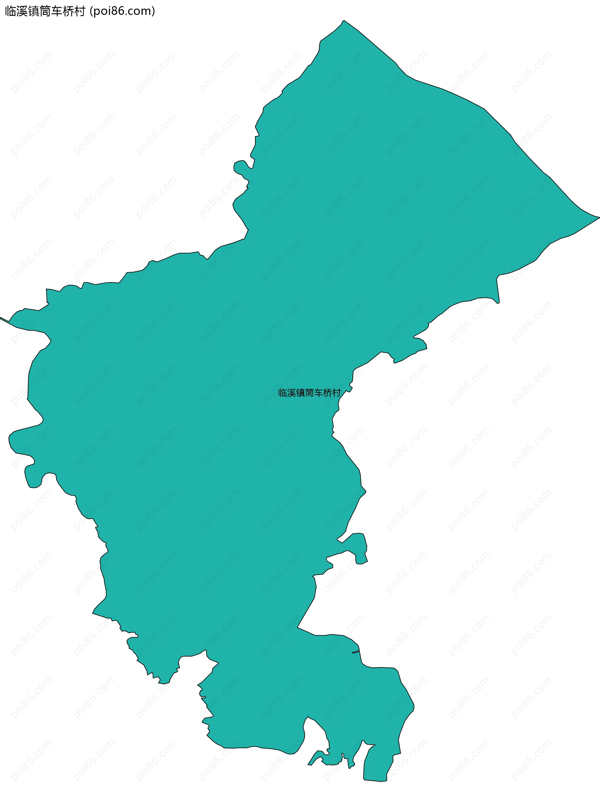 临溪镇筒车桥村边界地图