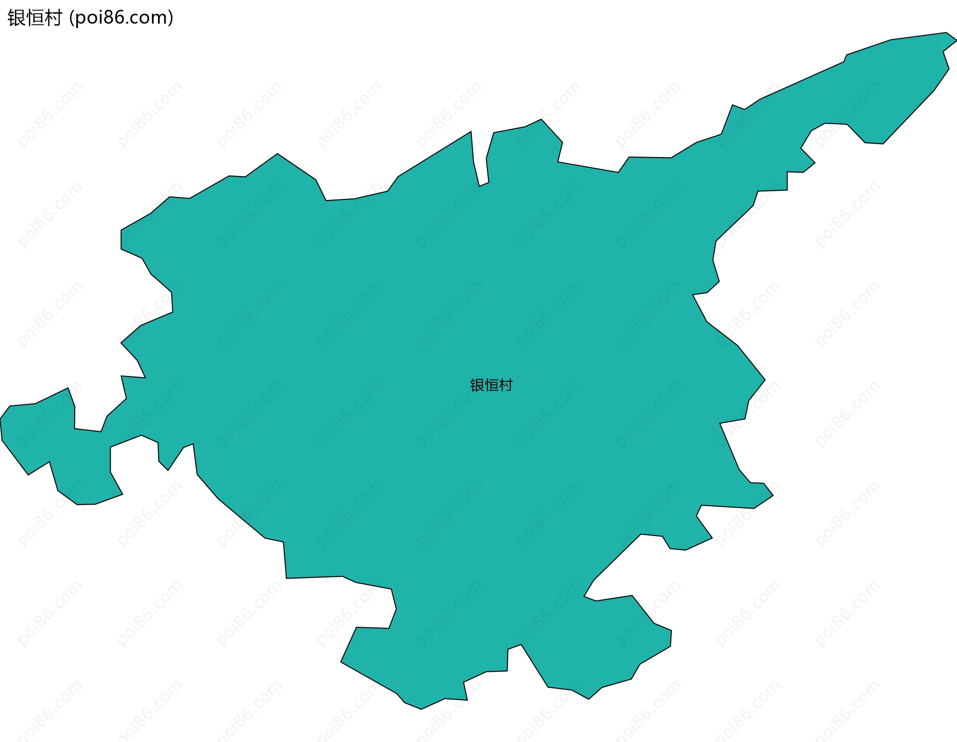 银恒村边界地图