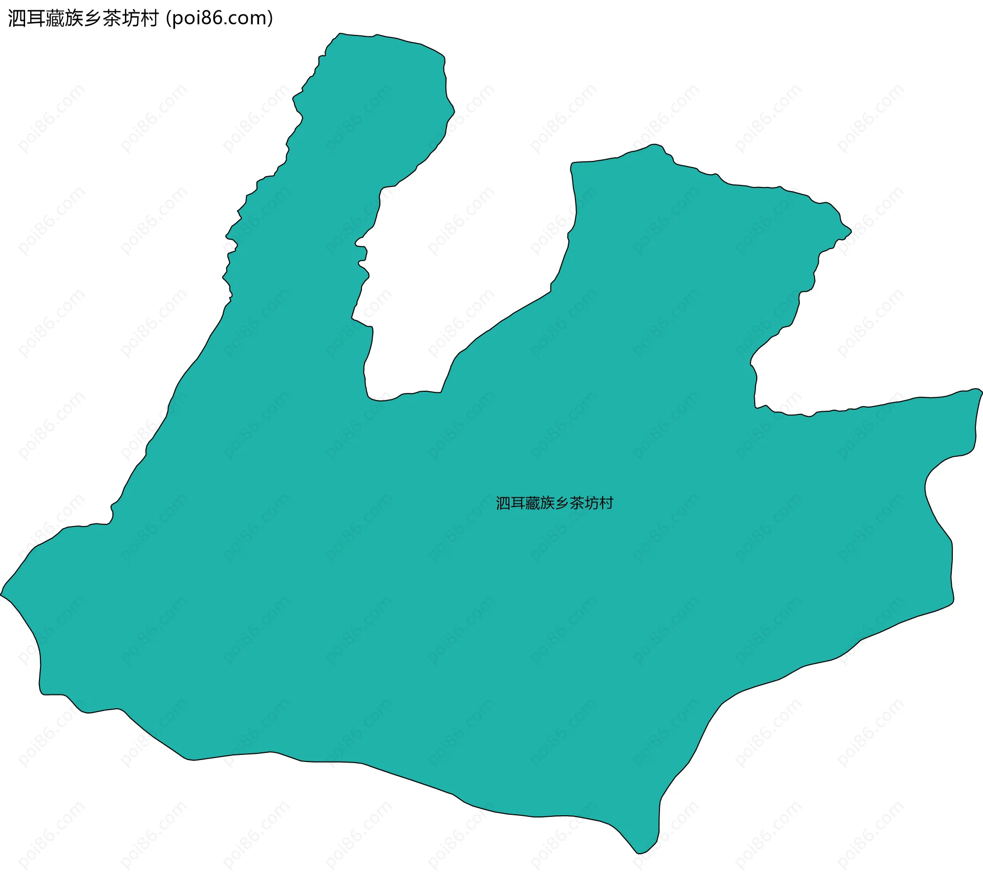 泗耳藏族乡茶坊村边界地图