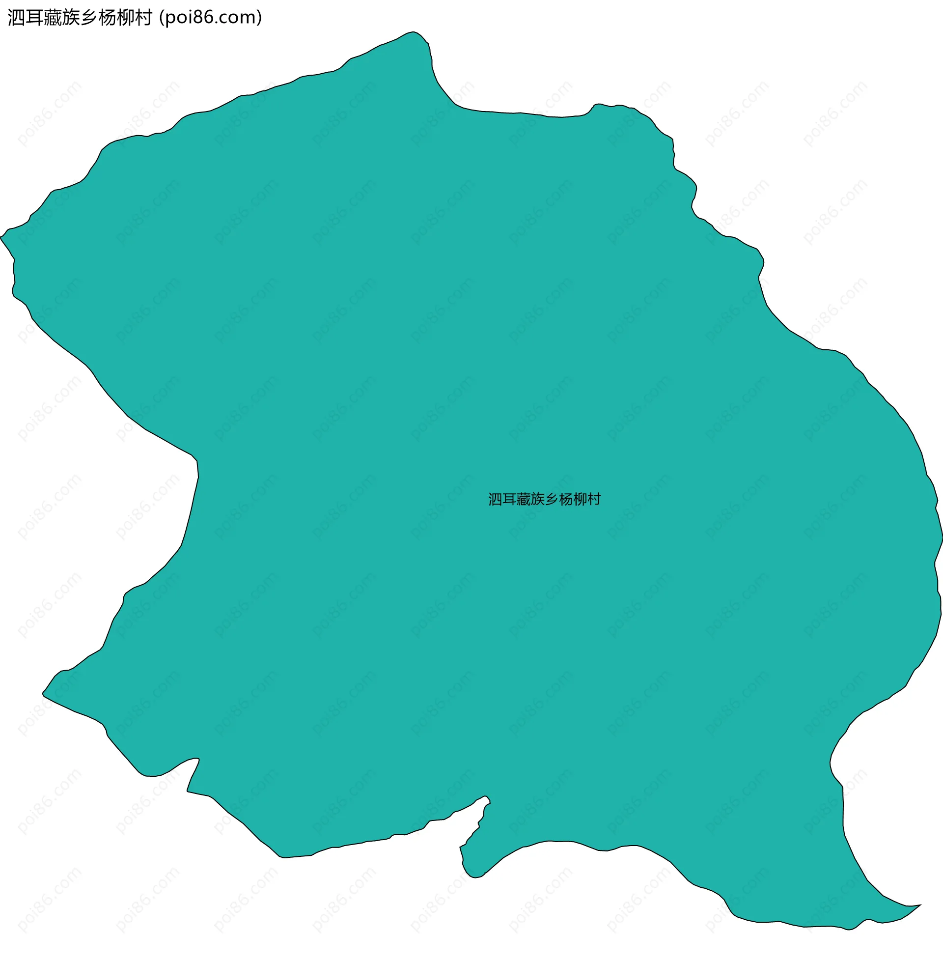 泗耳藏族乡杨柳村边界地图
