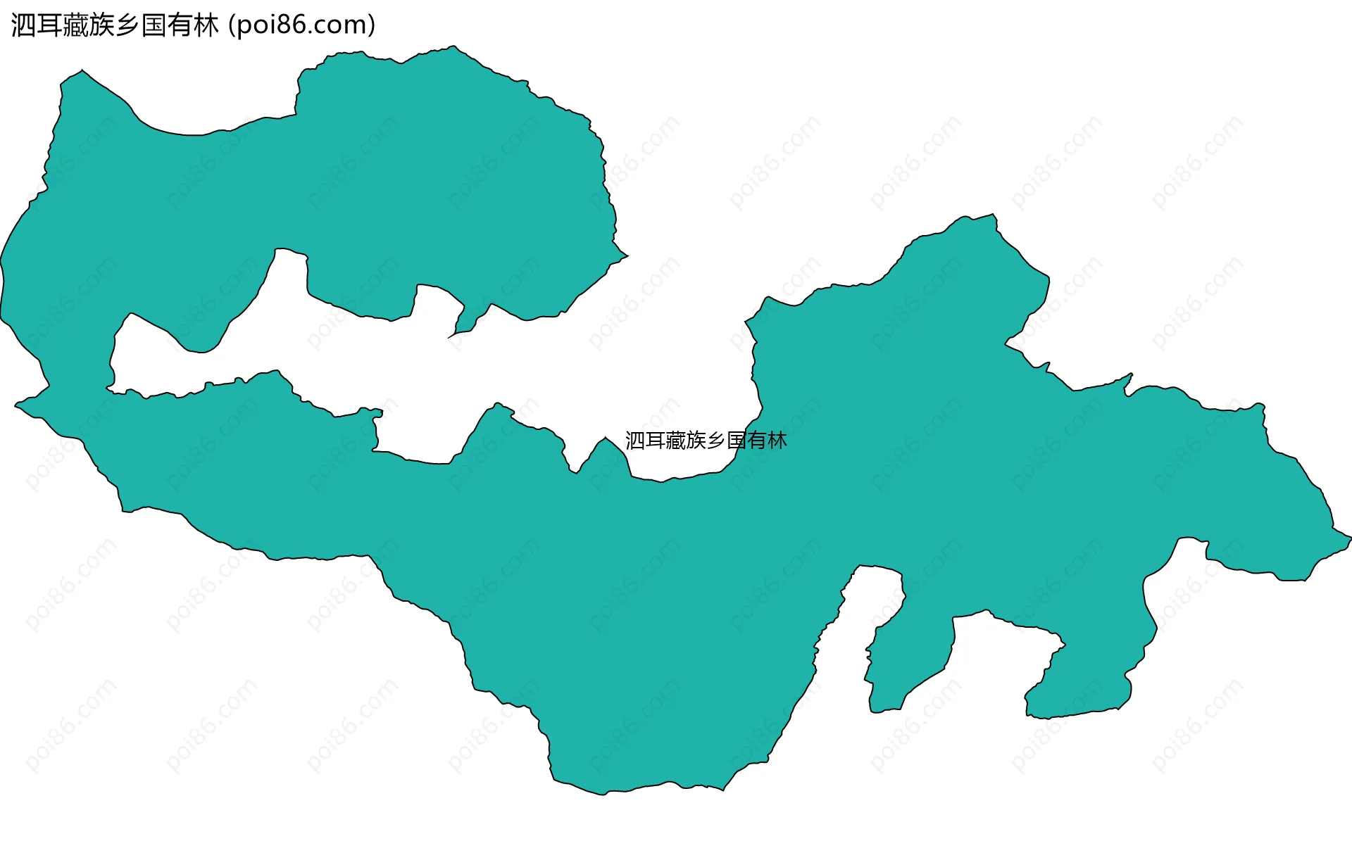 泗耳藏族乡国有林边界地图