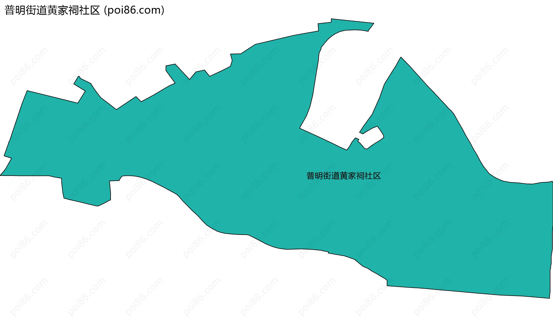 普明街道黄家祠社区边界地图