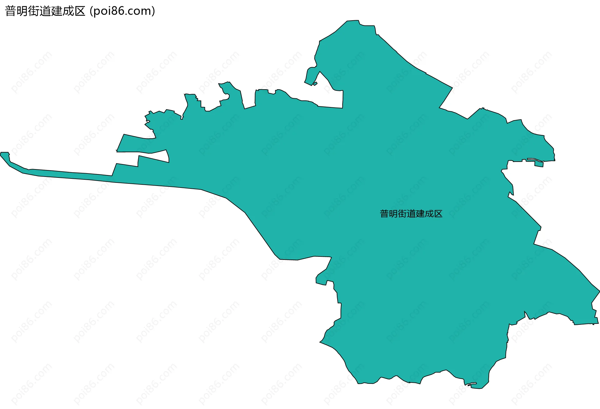 普明街道建成区边界地图