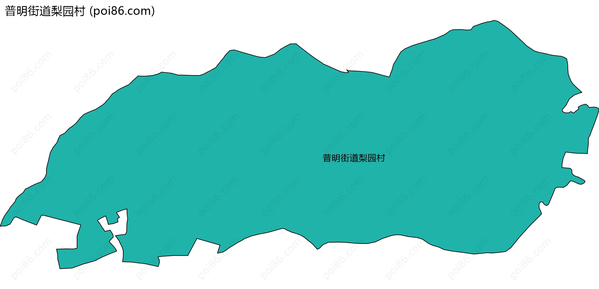 普明街道梨园村边界地图