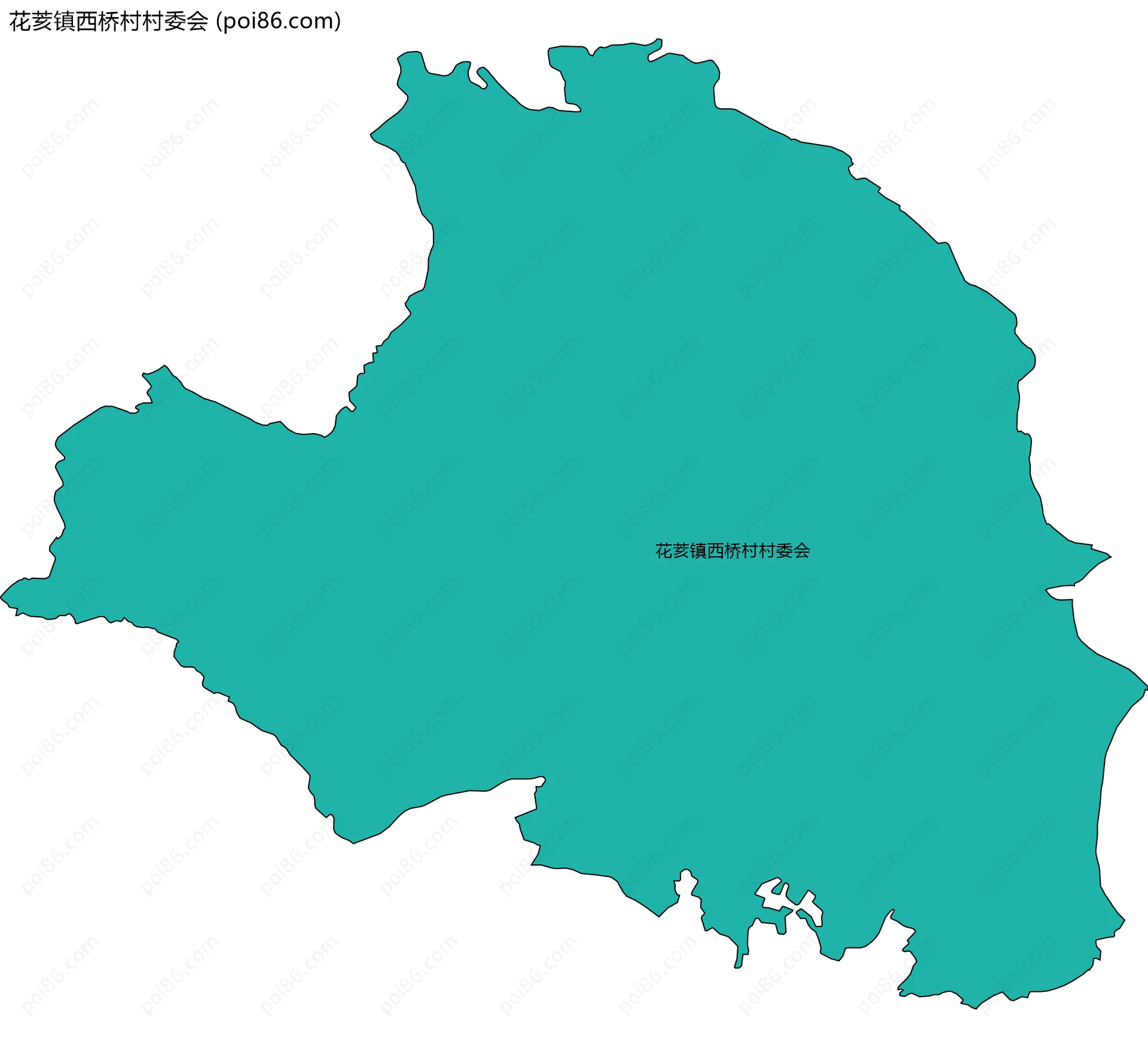 花荄镇西桥村村委会边界地图