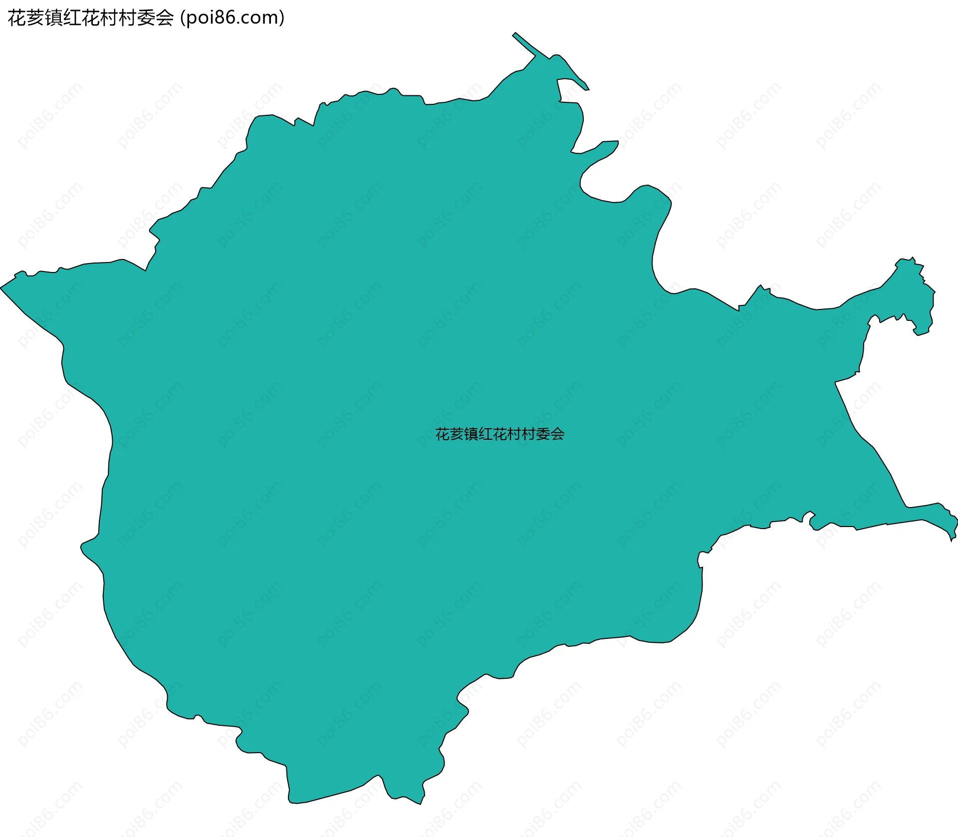 花荄镇红花村村委会边界地图