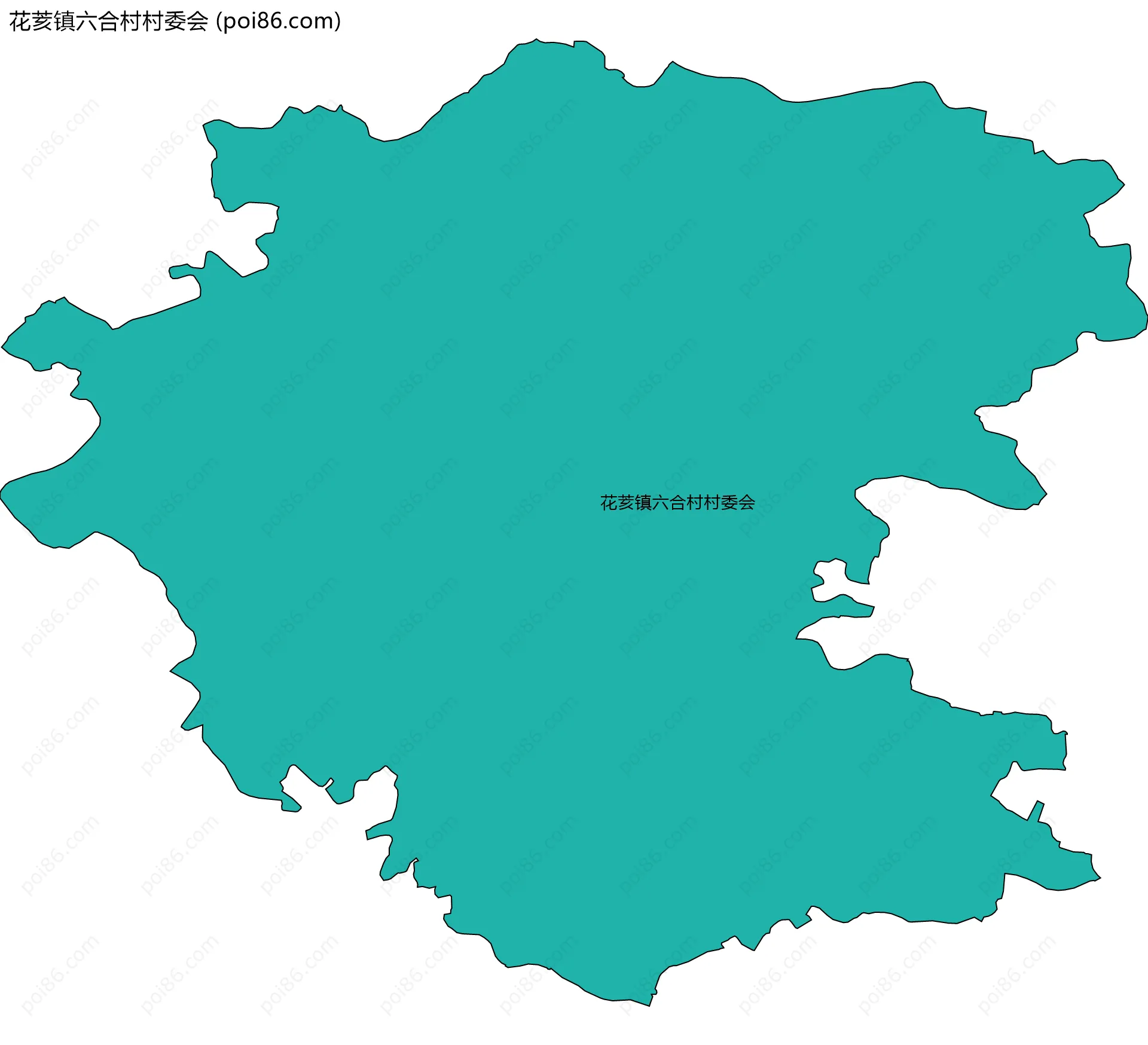 花荄镇六合村村委会边界地图