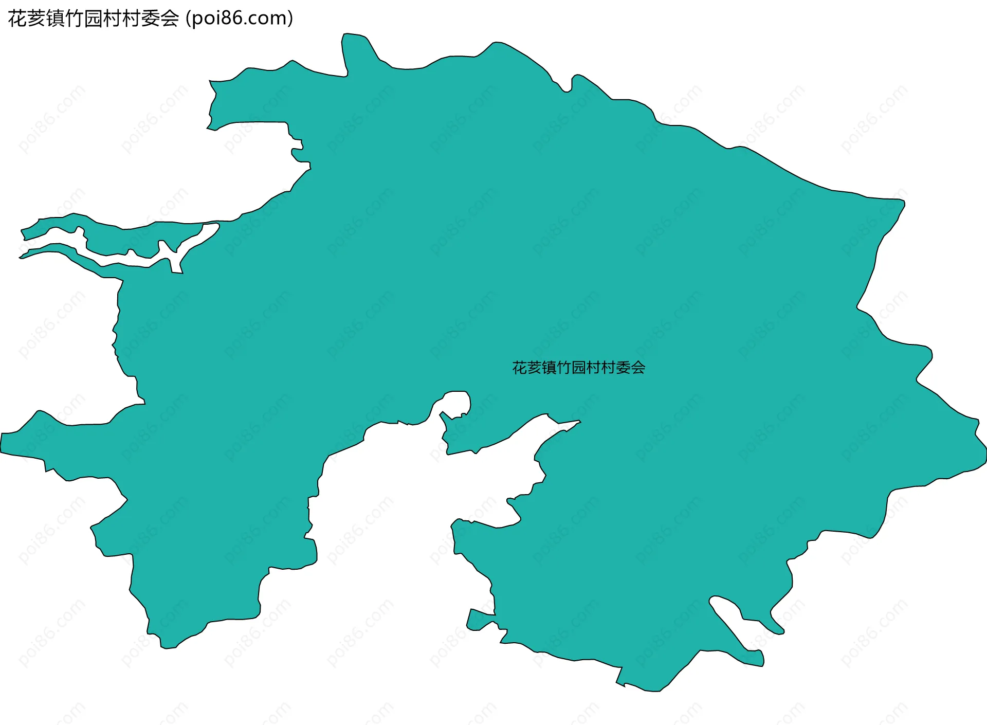 花荄镇竹园村村委会边界地图