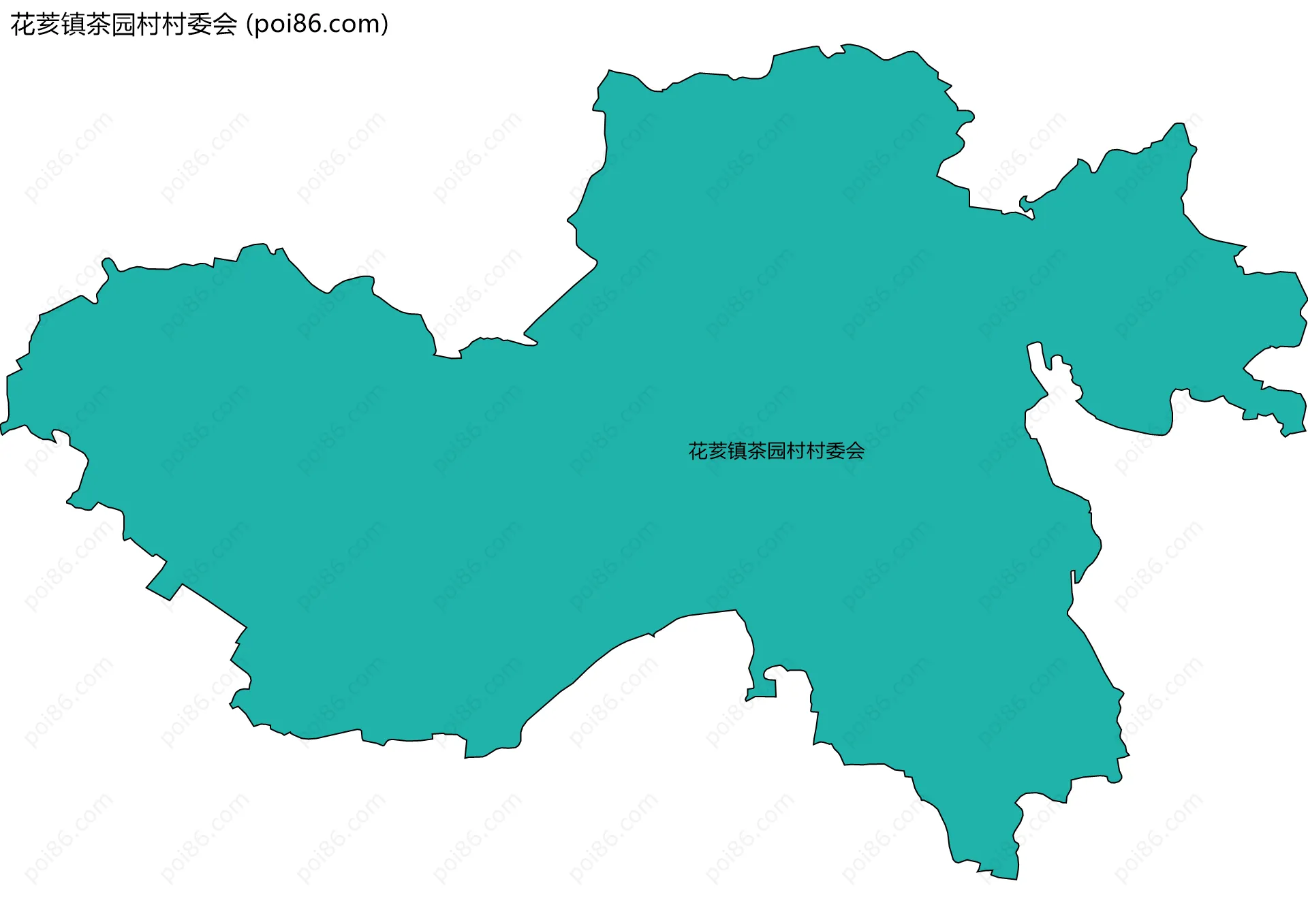 花荄镇茶园村村委会边界地图