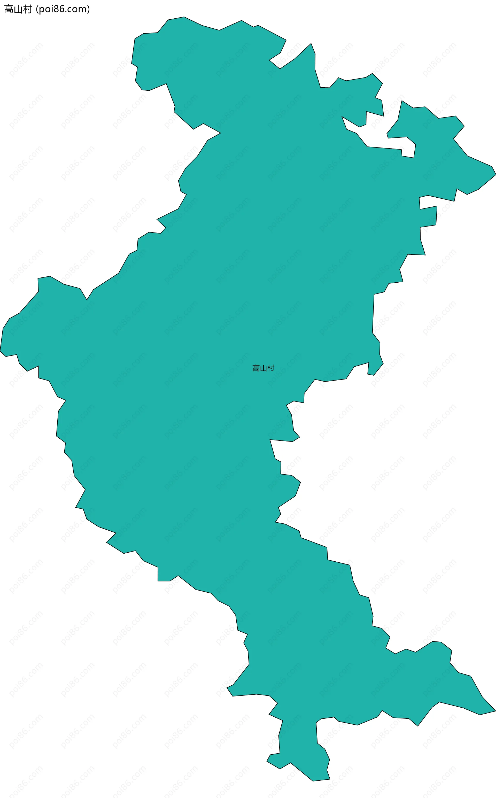 高山村边界地图