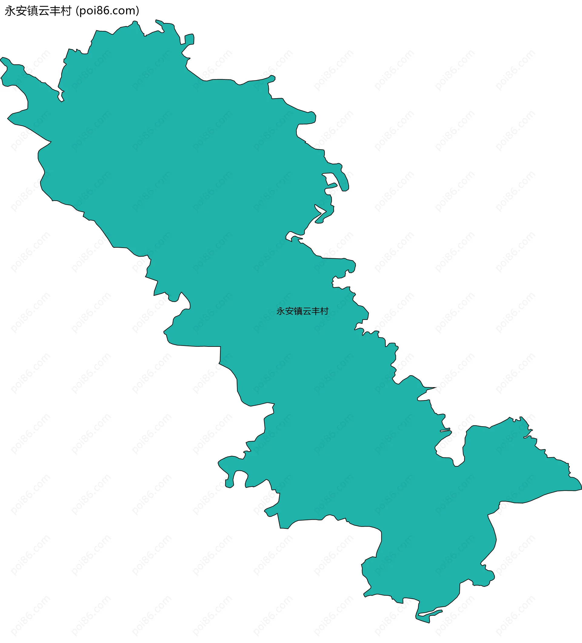 永安镇云丰村边界地图