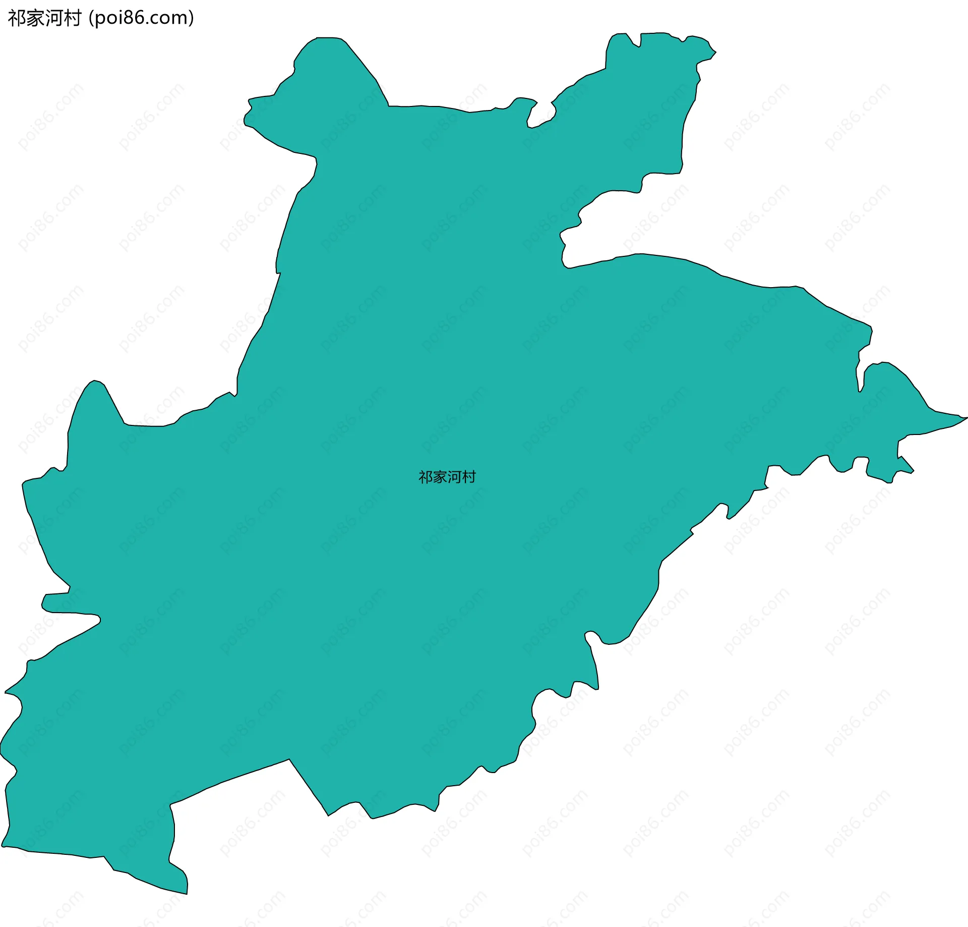 祁家河村边界地图