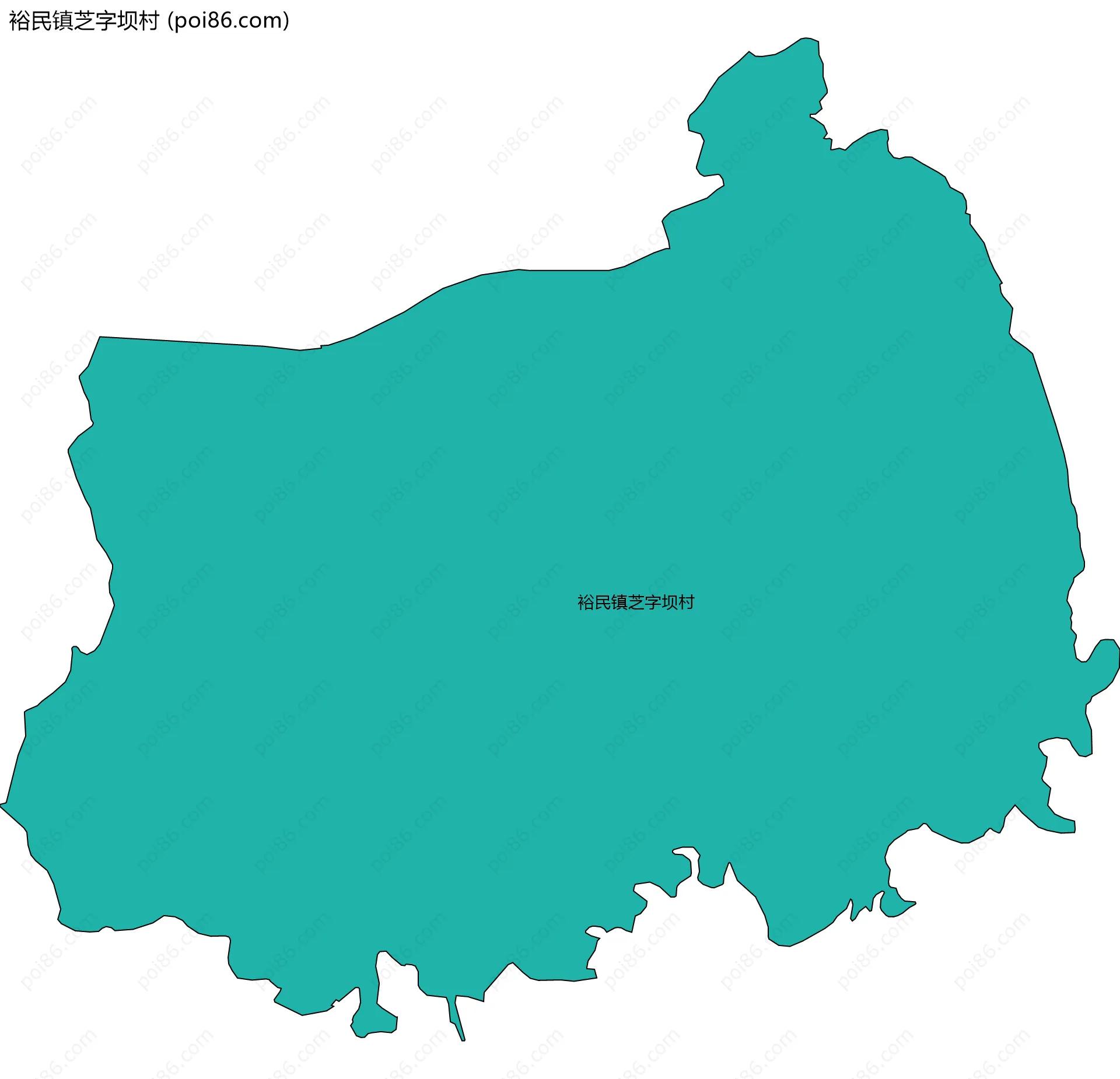 裕民镇芝字坝村边界地图