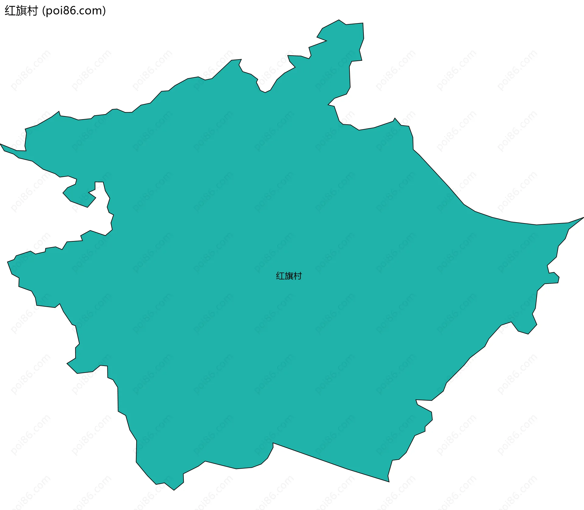 红旗村边界地图