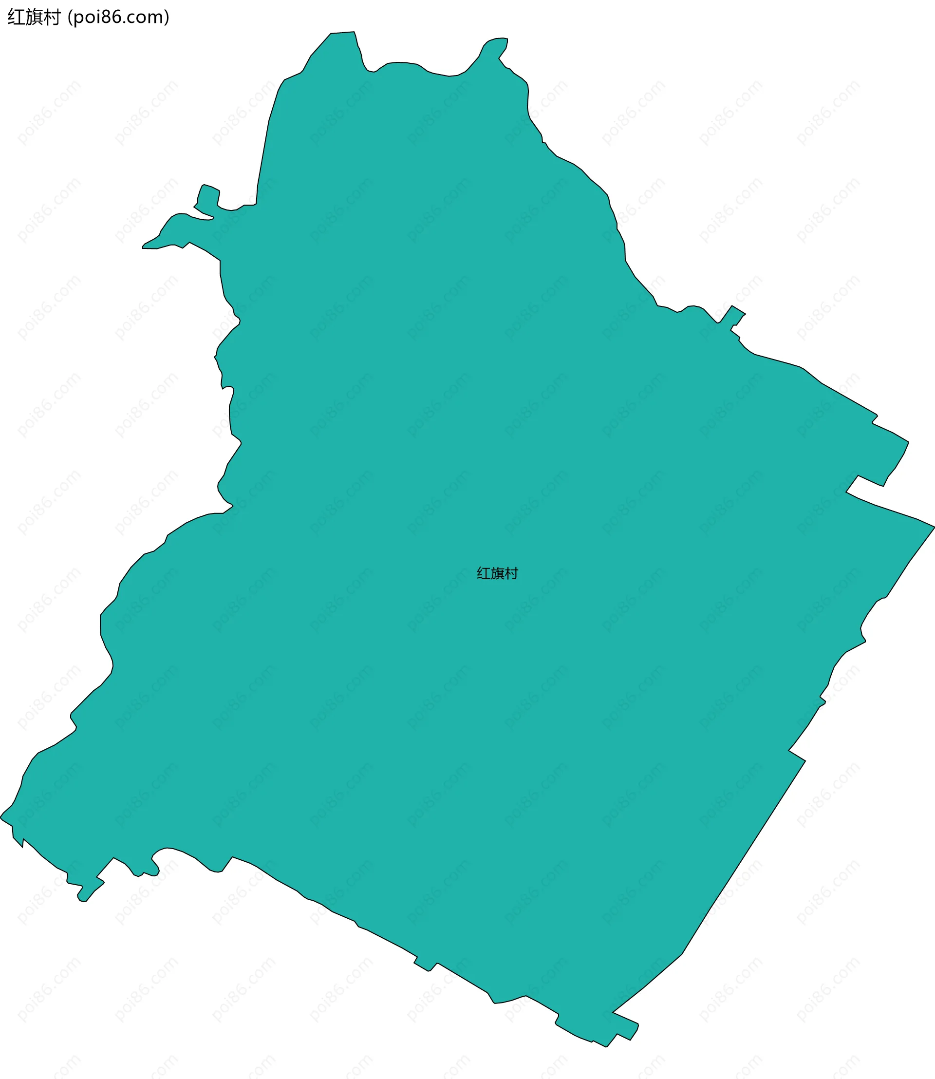 红旗村边界地图