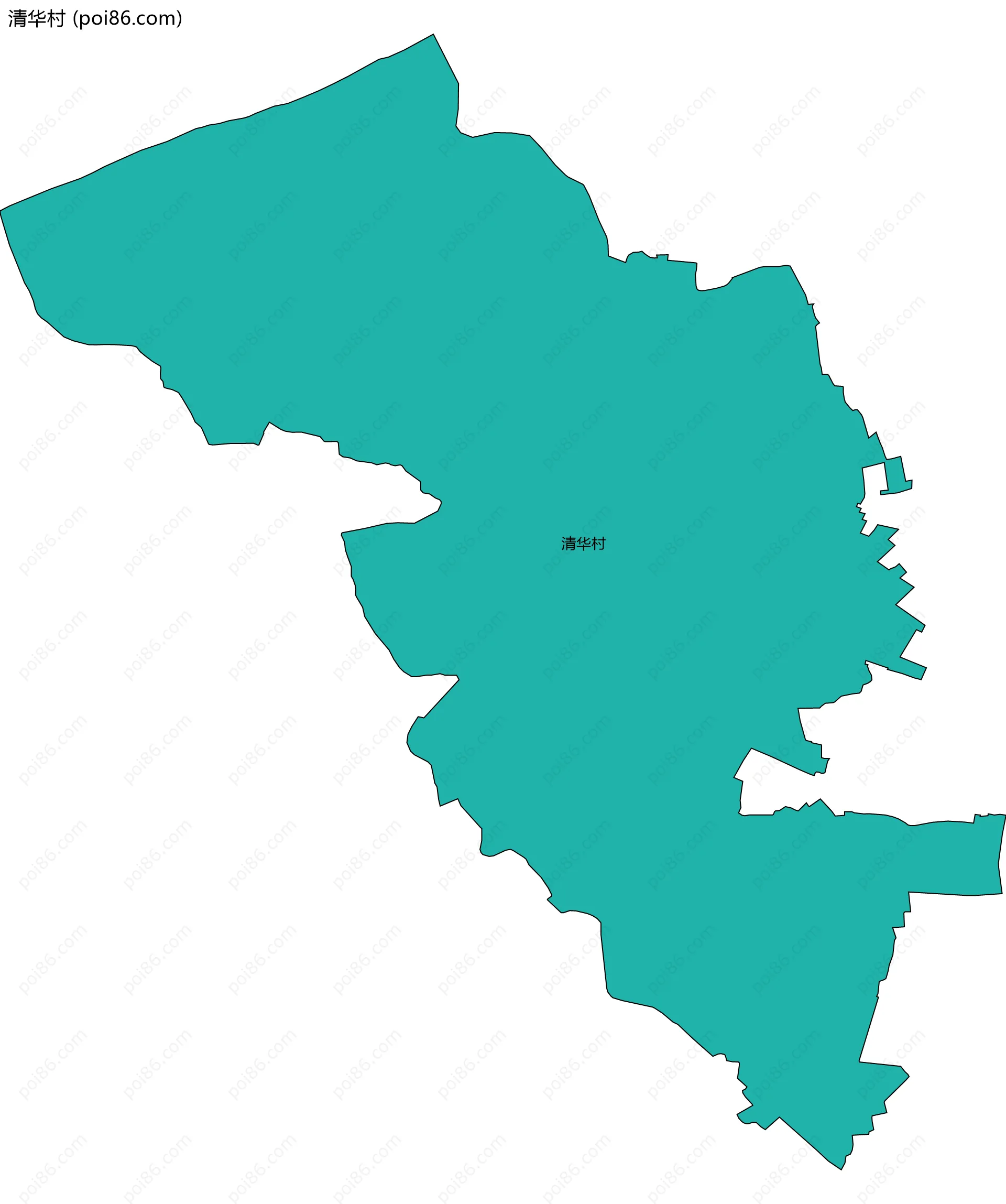 清华村边界地图